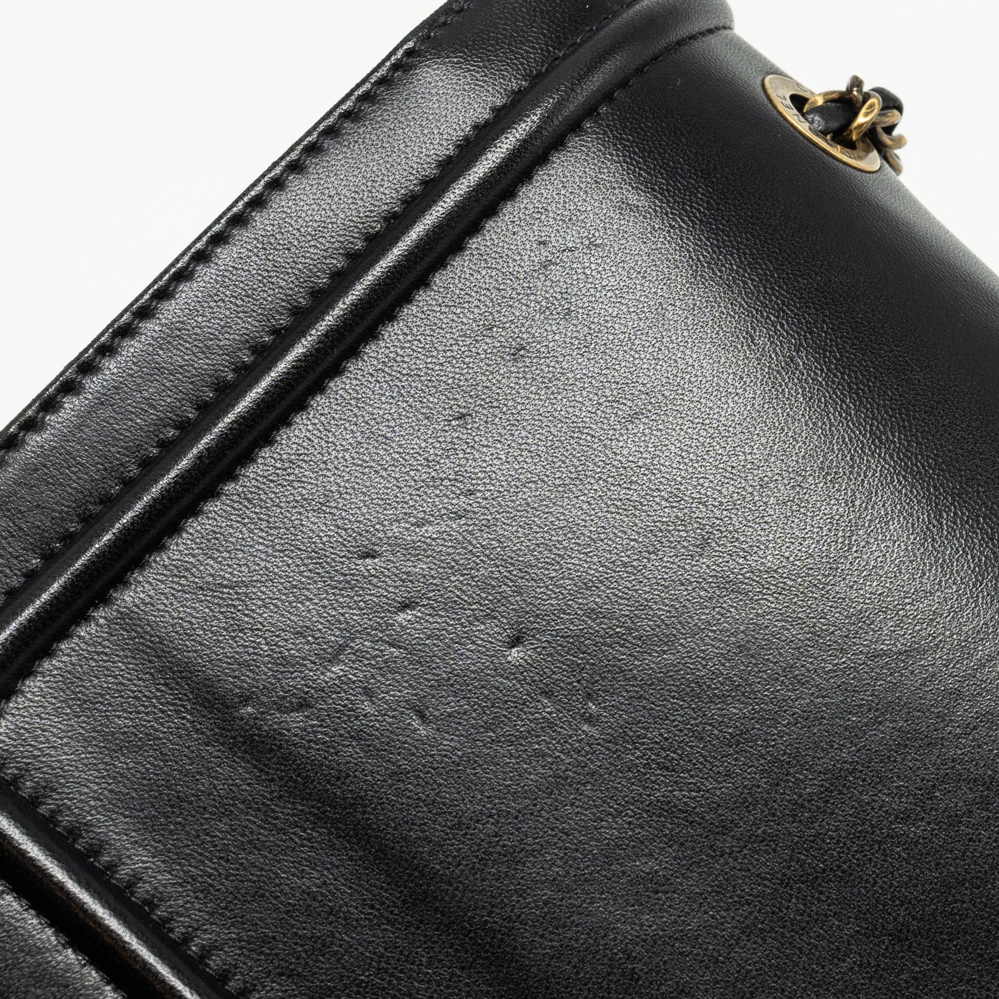 Chanel CC logo square flap bag lambskin black SHW - Image 17