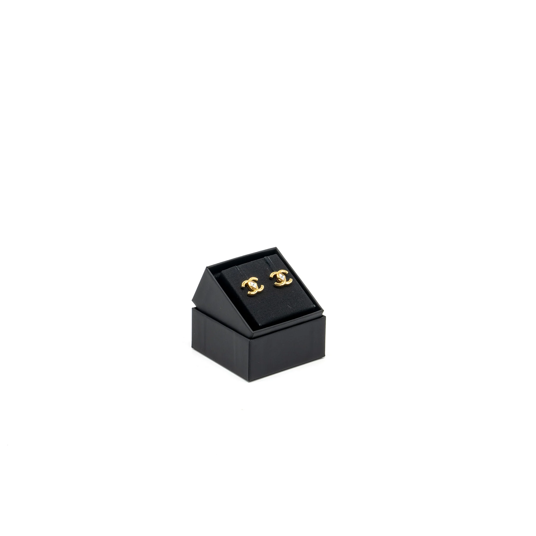 Chanel CC logo with crystal earrings gold tone - Image 2