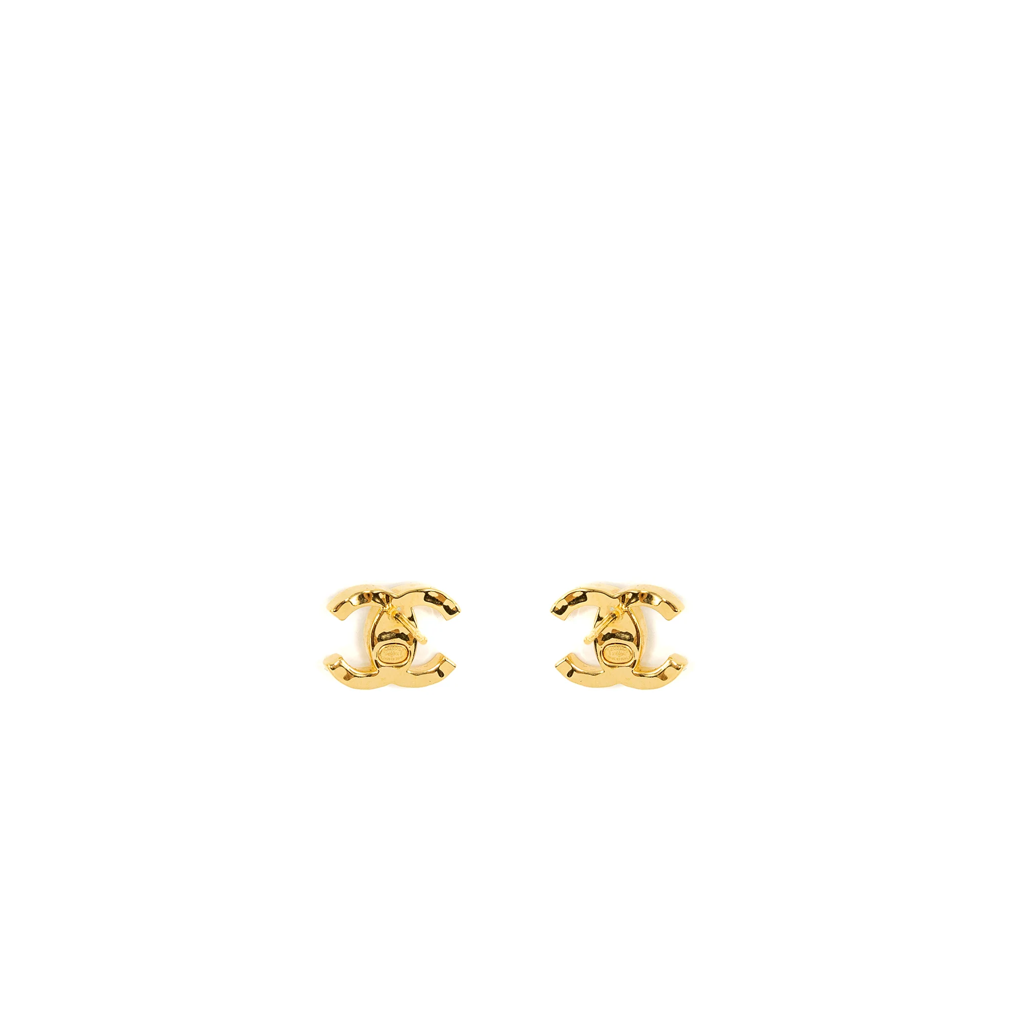 Chanel CC logo with crystal earrings gold tone - Image 4