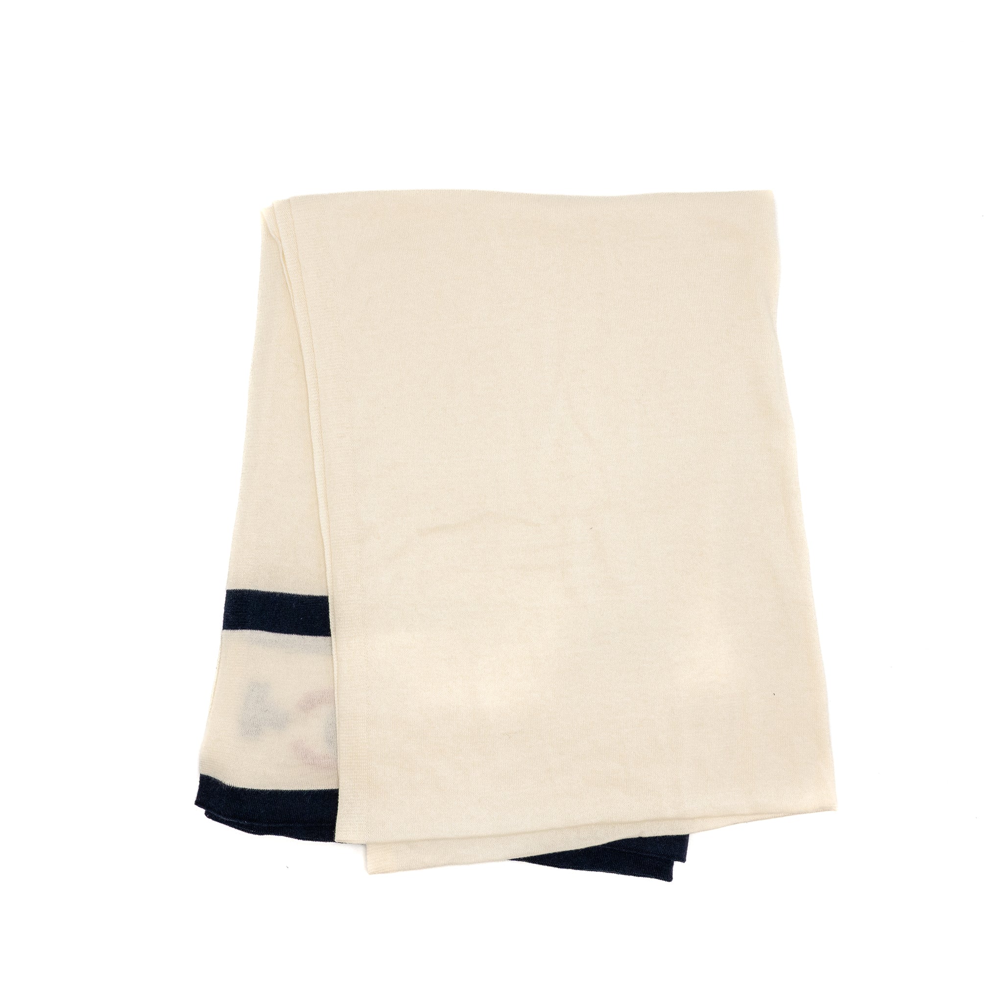 Chanel CC Scarf Cotton/Cashmere White/Blue/Red - Image 2