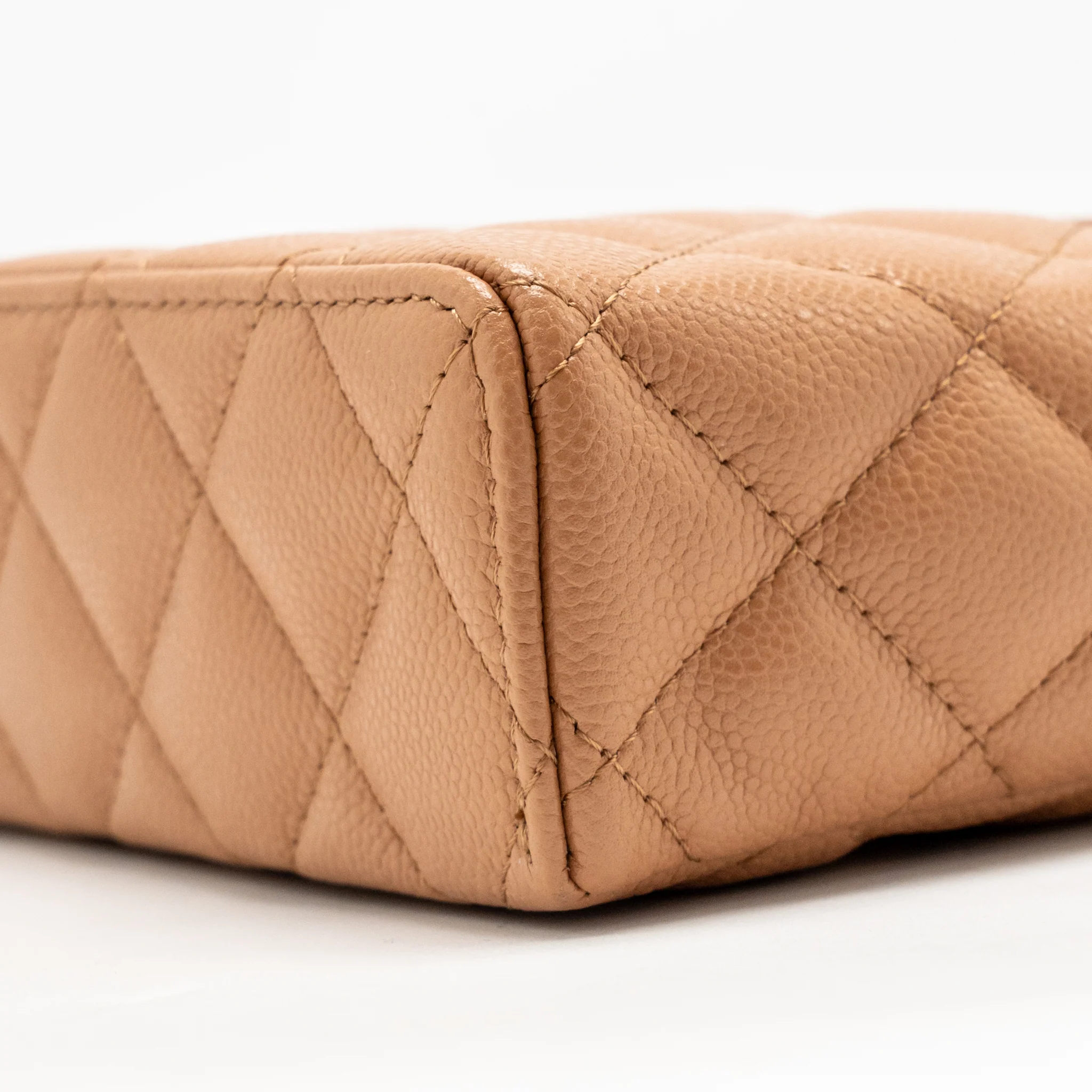 Chanel CC Top Handle Vanity Bag Caviar Caramel LGHW (Microchip) - Image 8