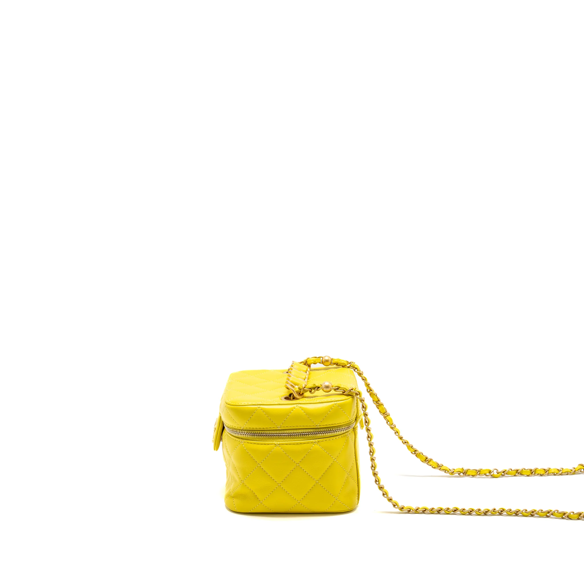 Chanel CC Vanity Case Bag Calfskin Yellow GHW (Microchip) - Image 4