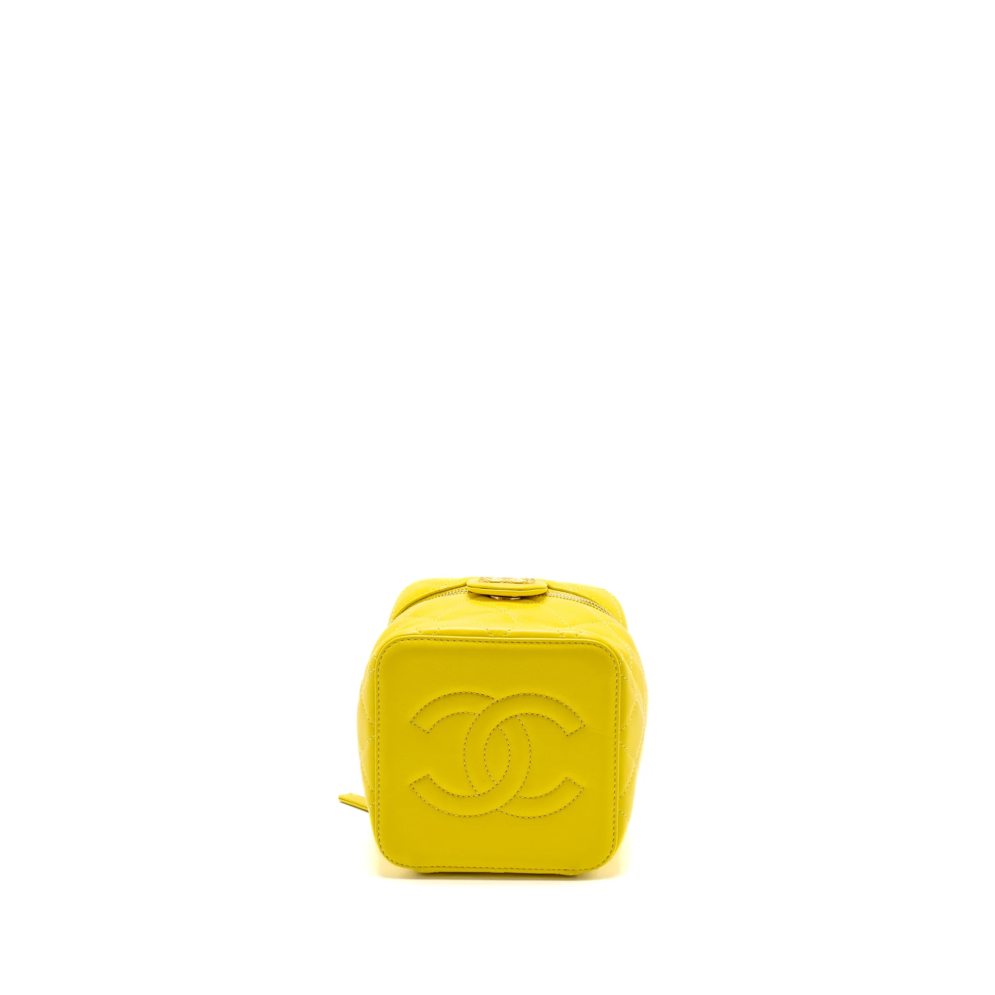 Chanel CC Vanity Case Bag Calfskin Yellow GHW (Microchip) - Image 5