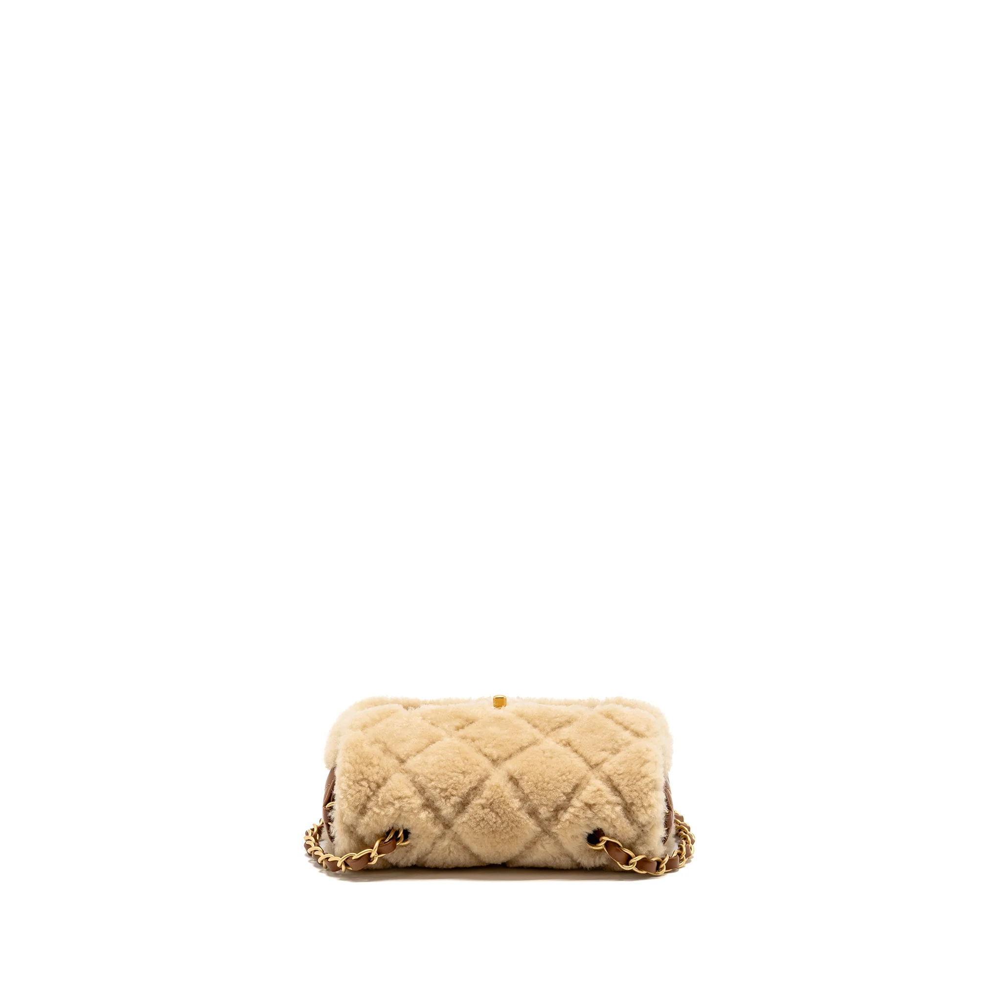 Chanel Mini Shearling Flap Bag Lambskin Dark Brown GHW (Microchip) - Image 6