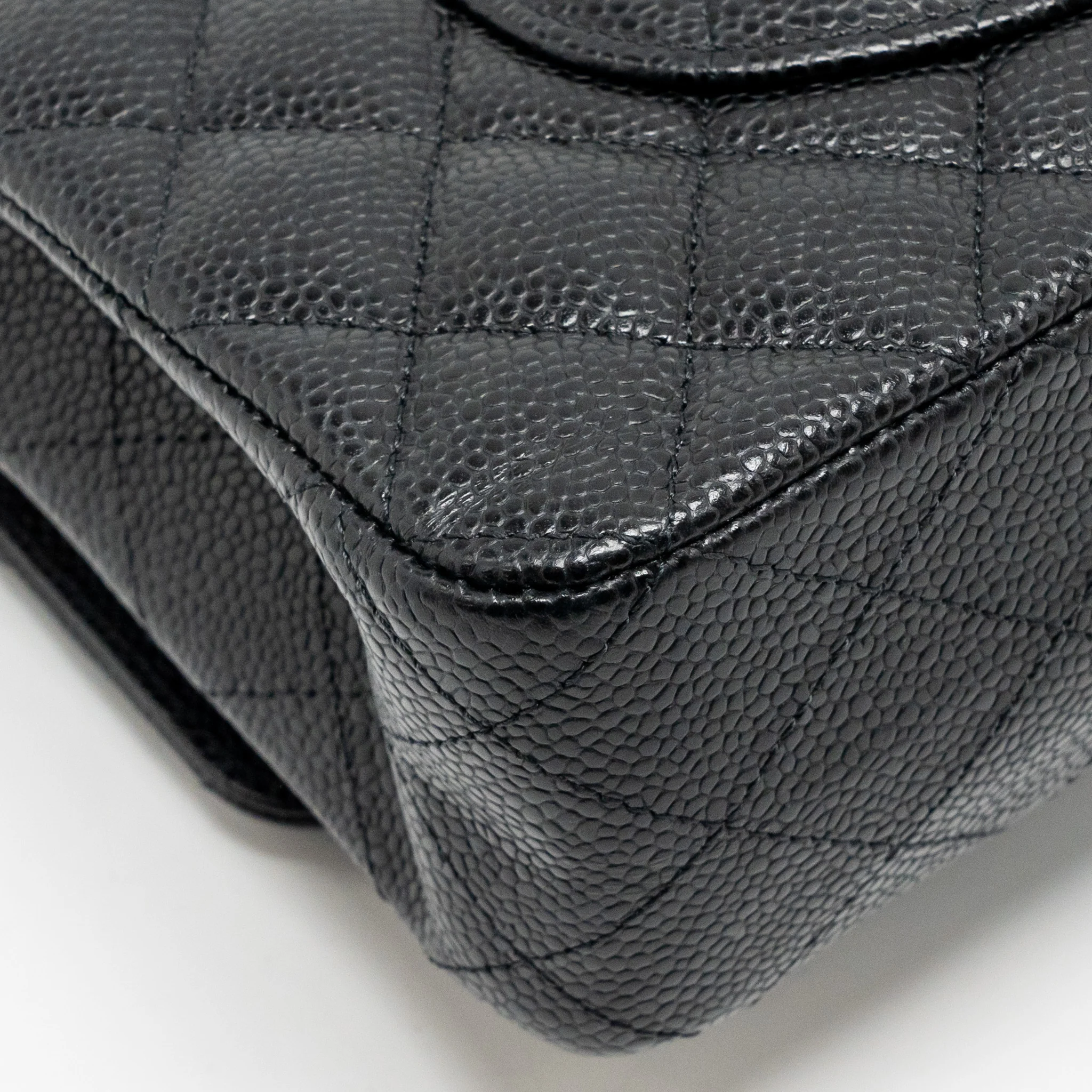 Chanel medium classic double flap bag caviar black SHW (microchip) - Image 11