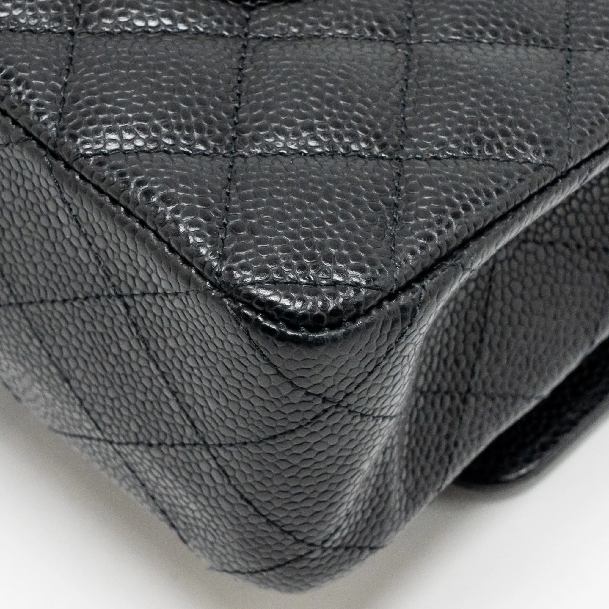 Chanel medium classic double flap bag caviar black SHW (microchip) - Image 12