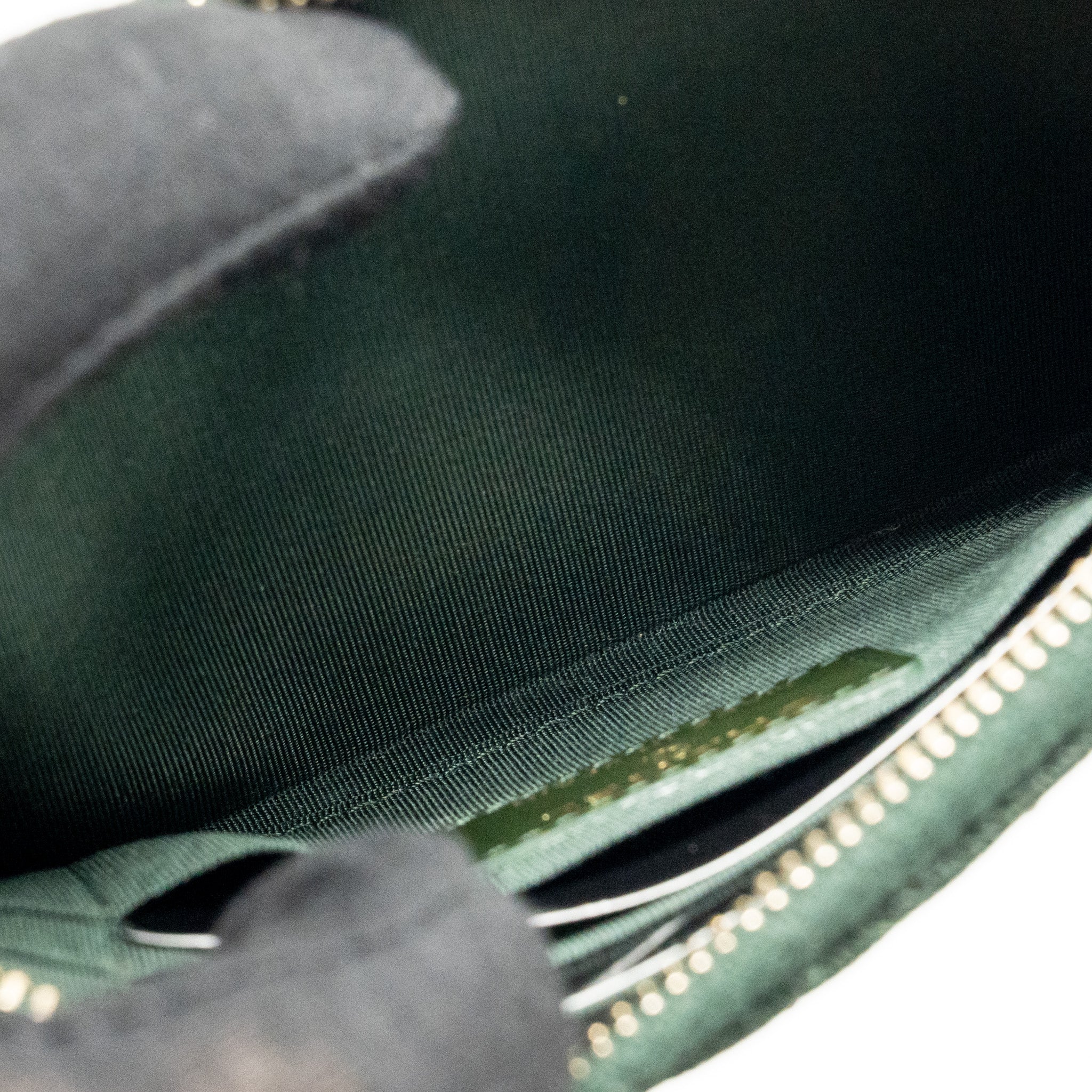 Chanel Chevron Boy Zip Pouch Caviar dark green GHW - Image 9