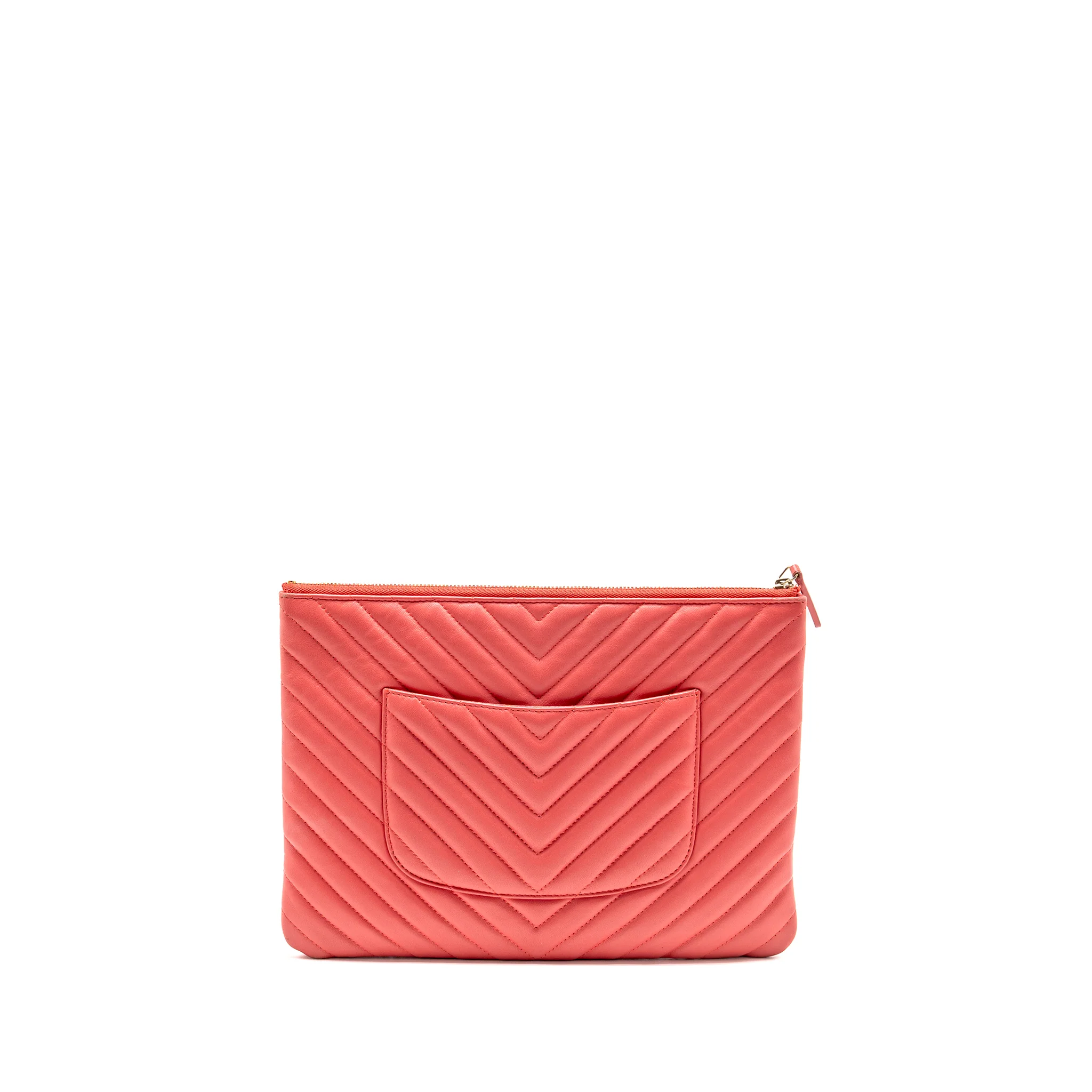 Chanel Chevron Clutch Lambskin Pink GHW - Image 2
