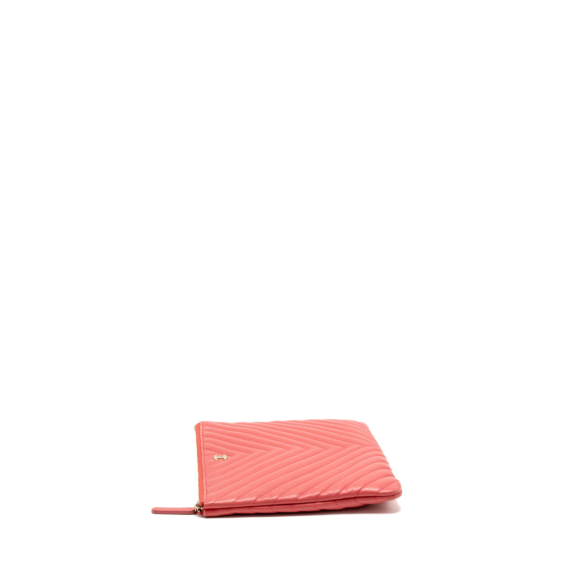 Chanel Chevron Clutch Lambskin Pink GHW - Image 3
