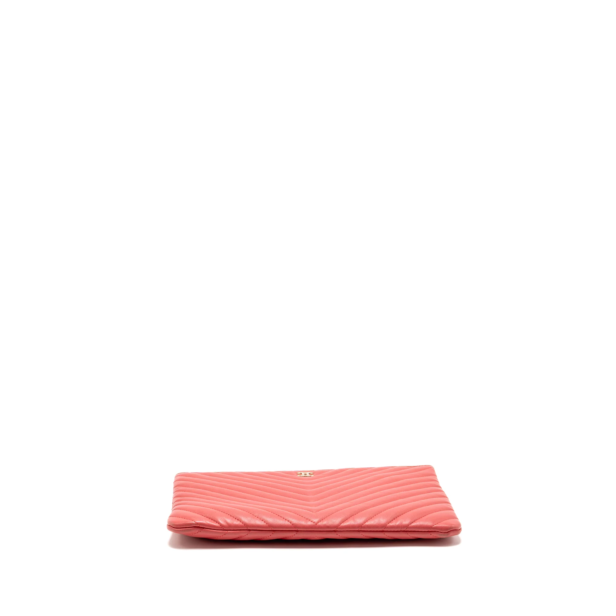 Chanel Chevron Clutch Lambskin Pink GHW - Image 5