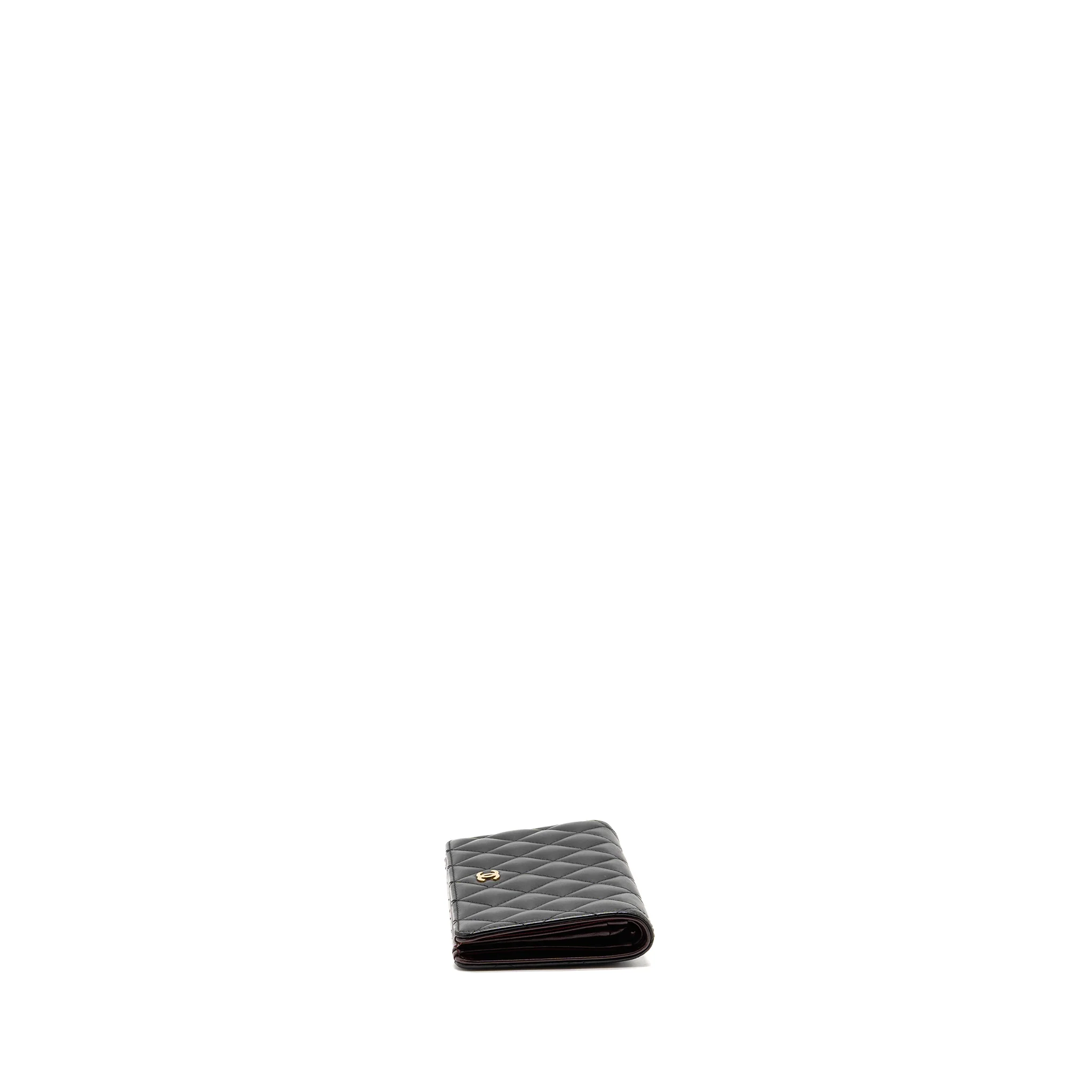 Chanel Classic CC Long Wallet Lambskin Black LGHW - Image 4
