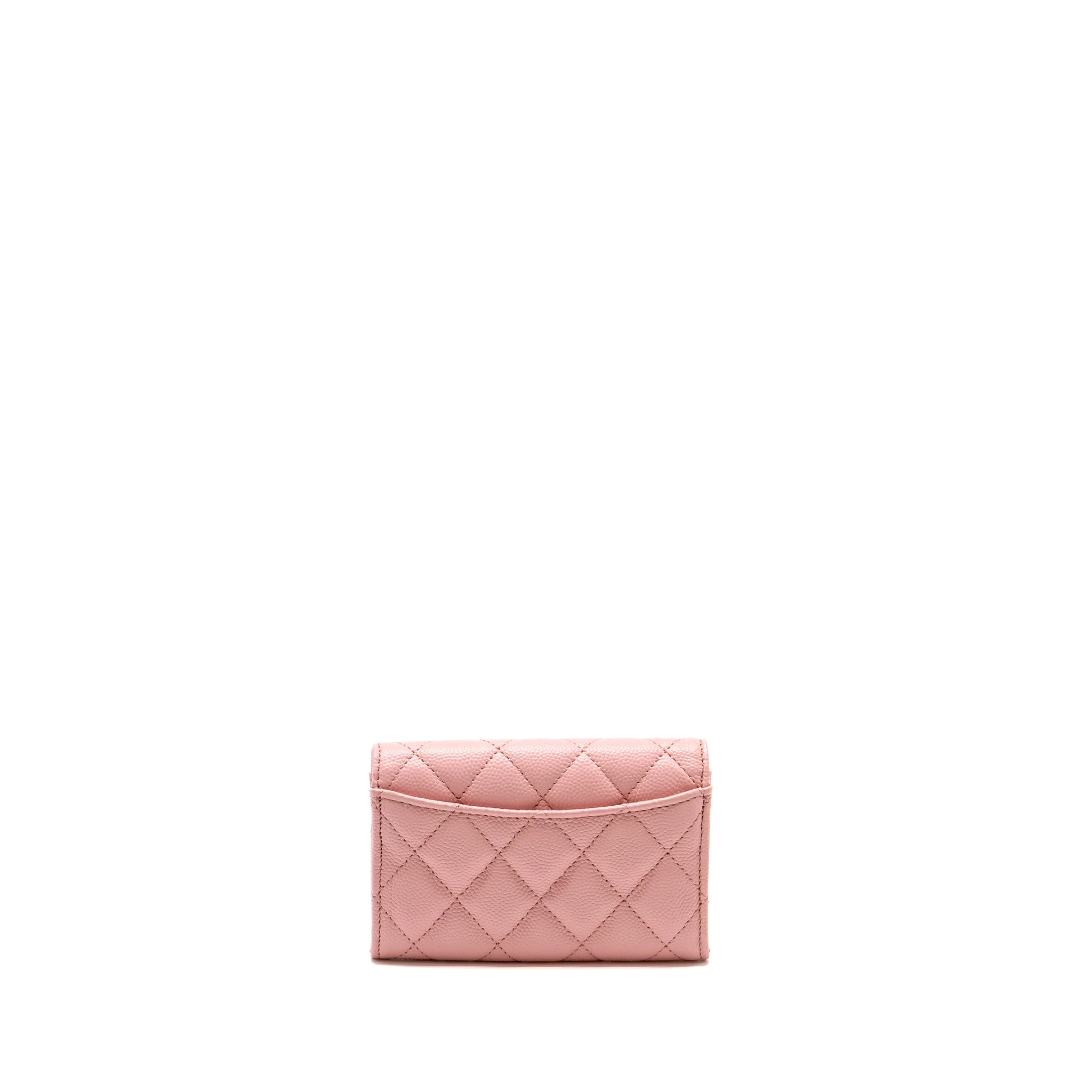 Chanel Classic flap card holder caviar pink LGHW - Image 2