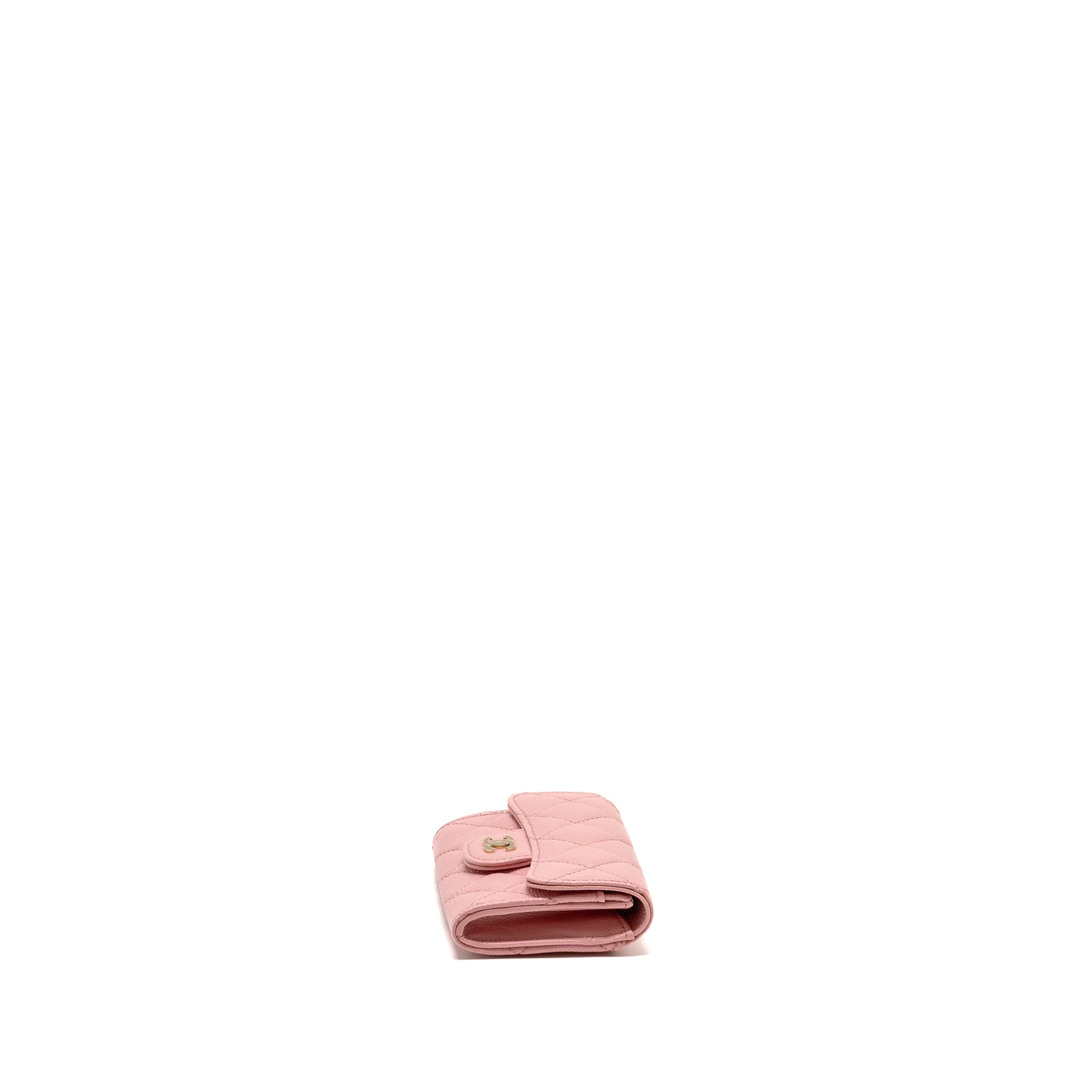 Chanel Classic flap card holder caviar pink LGHW - Image 4