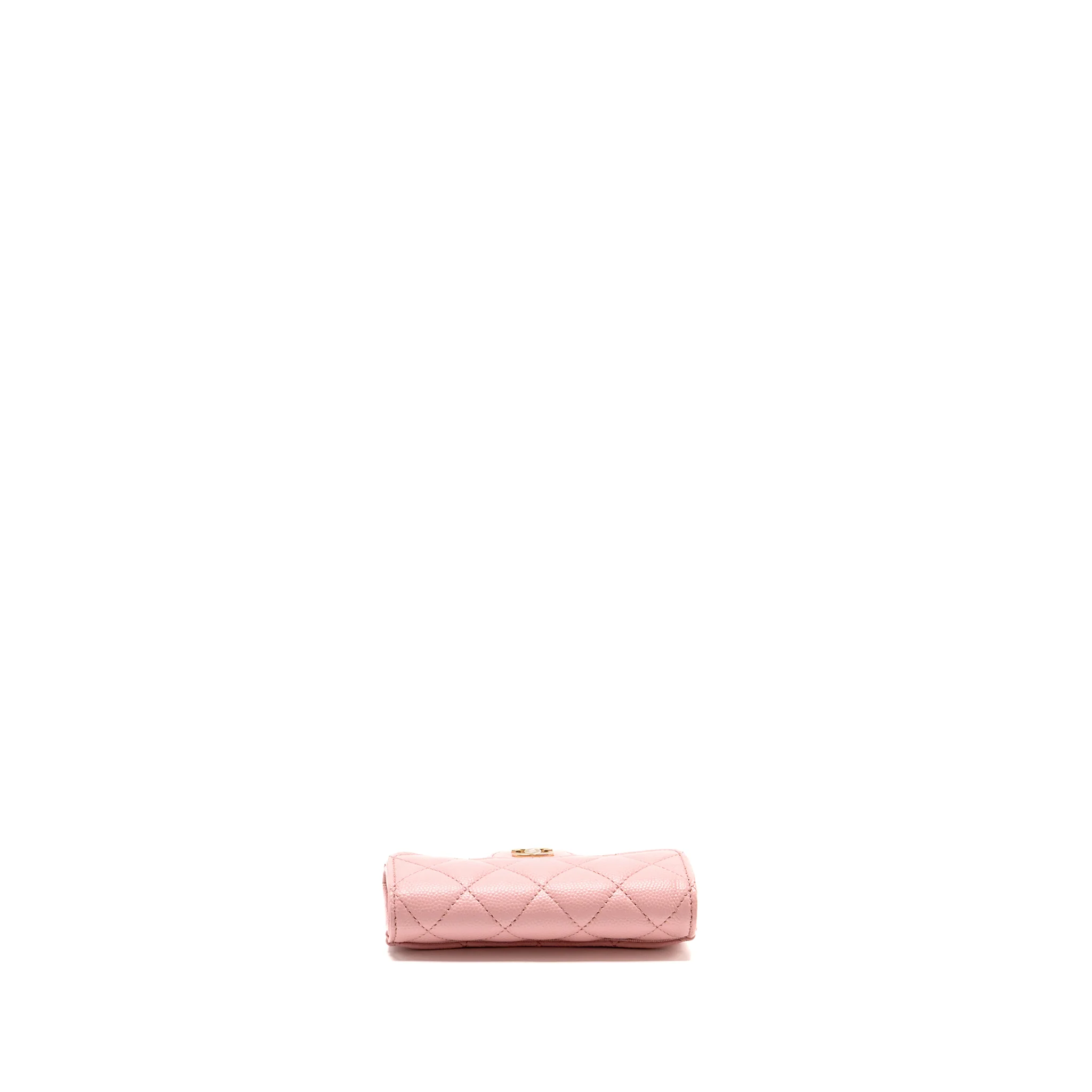 Chanel Classic flap card holder caviar pink LGHW - Image 5