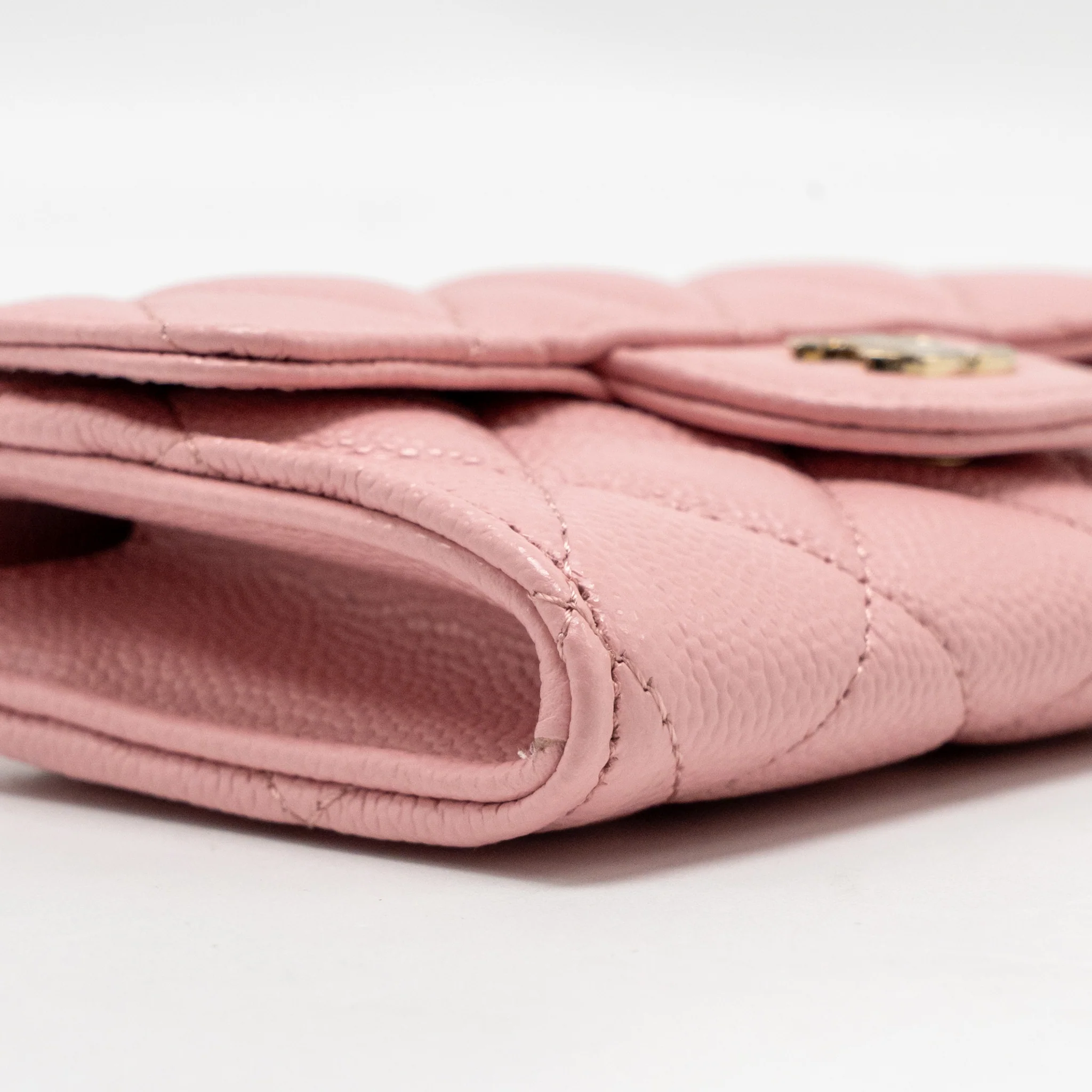 Chanel Classic flap card holder caviar pink LGHW - Image 7