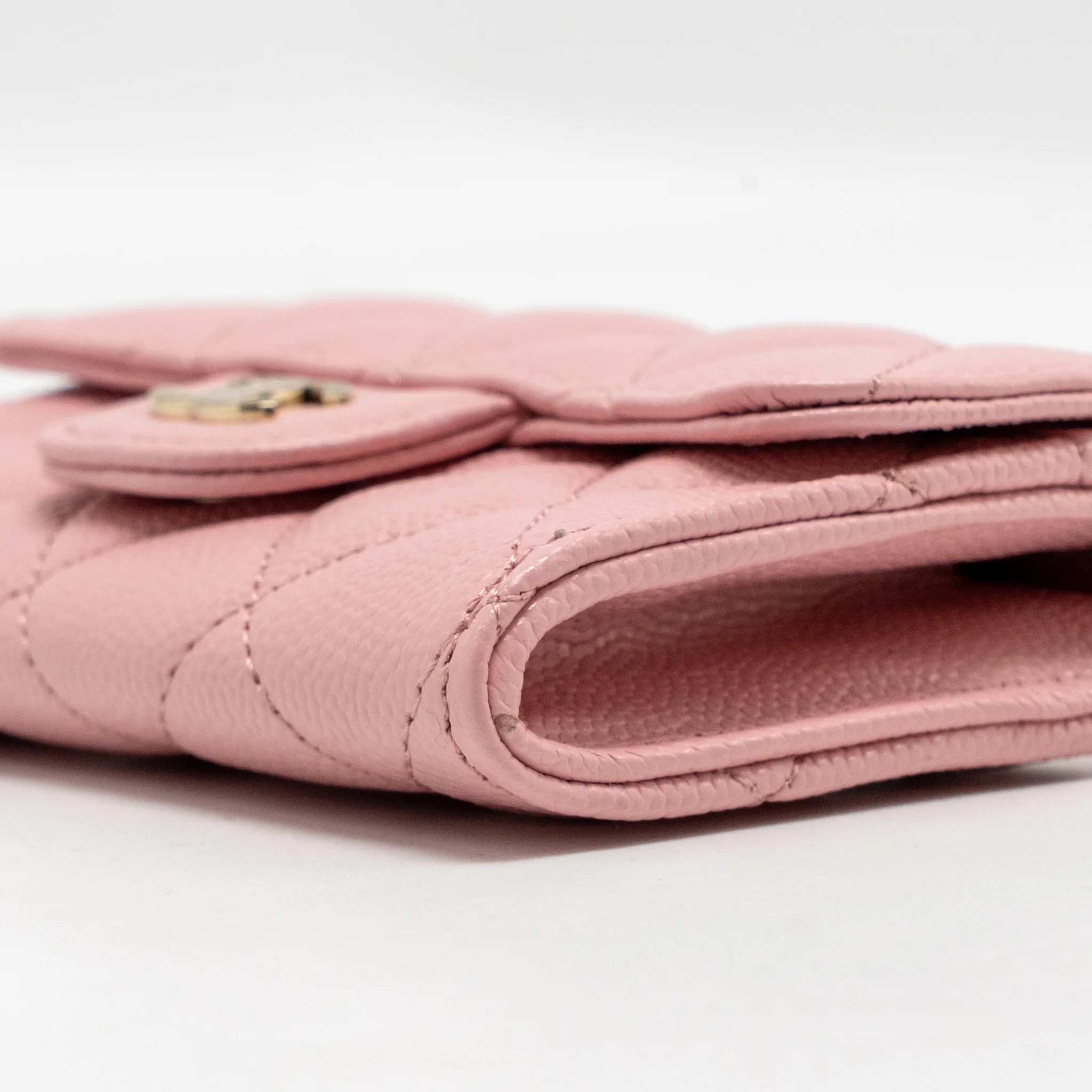 Chanel Classic flap card holder caviar pink LGHW - Image 8