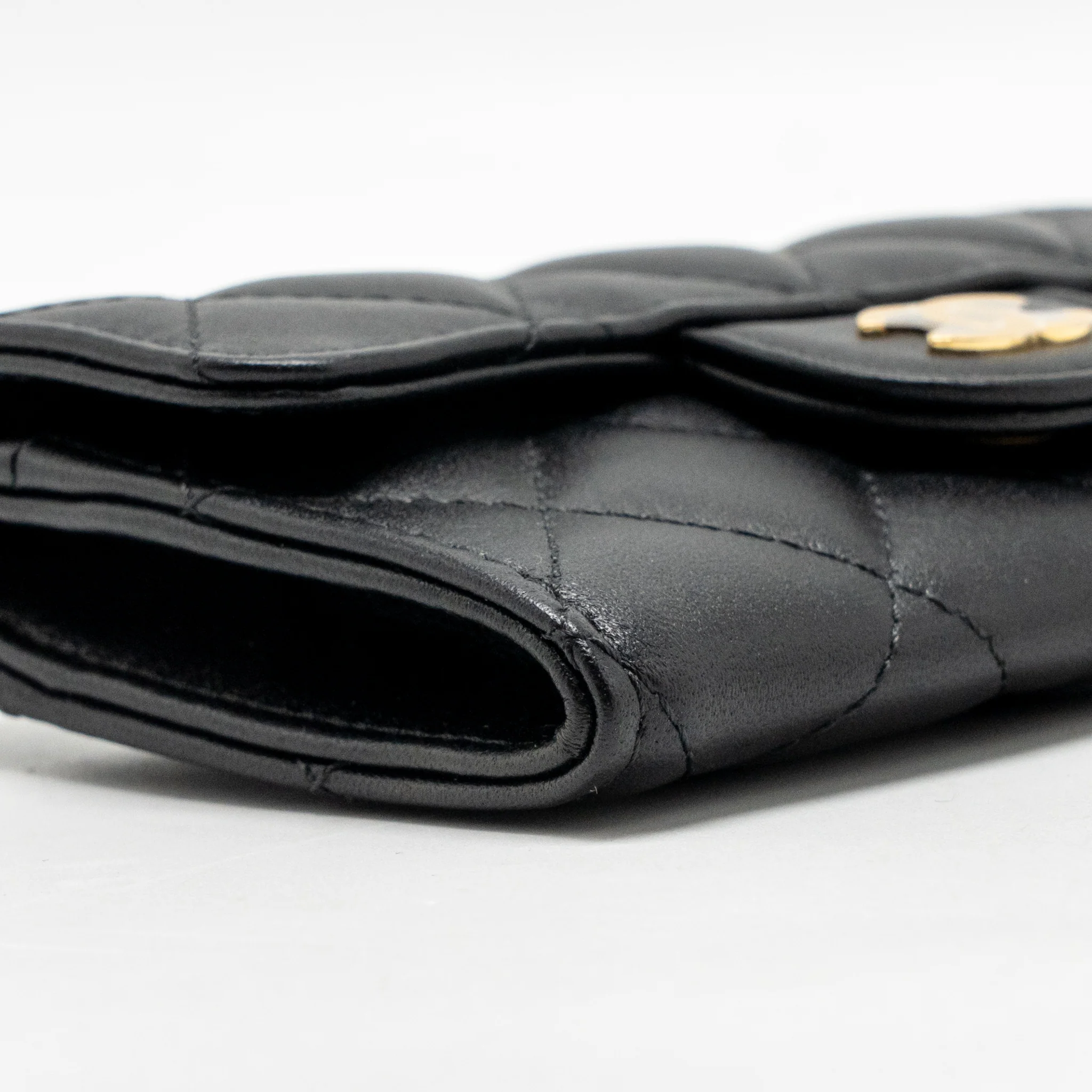 Chanel Classic Flap Card Holder Lambskin Black GHW (Microchip) - Image 7