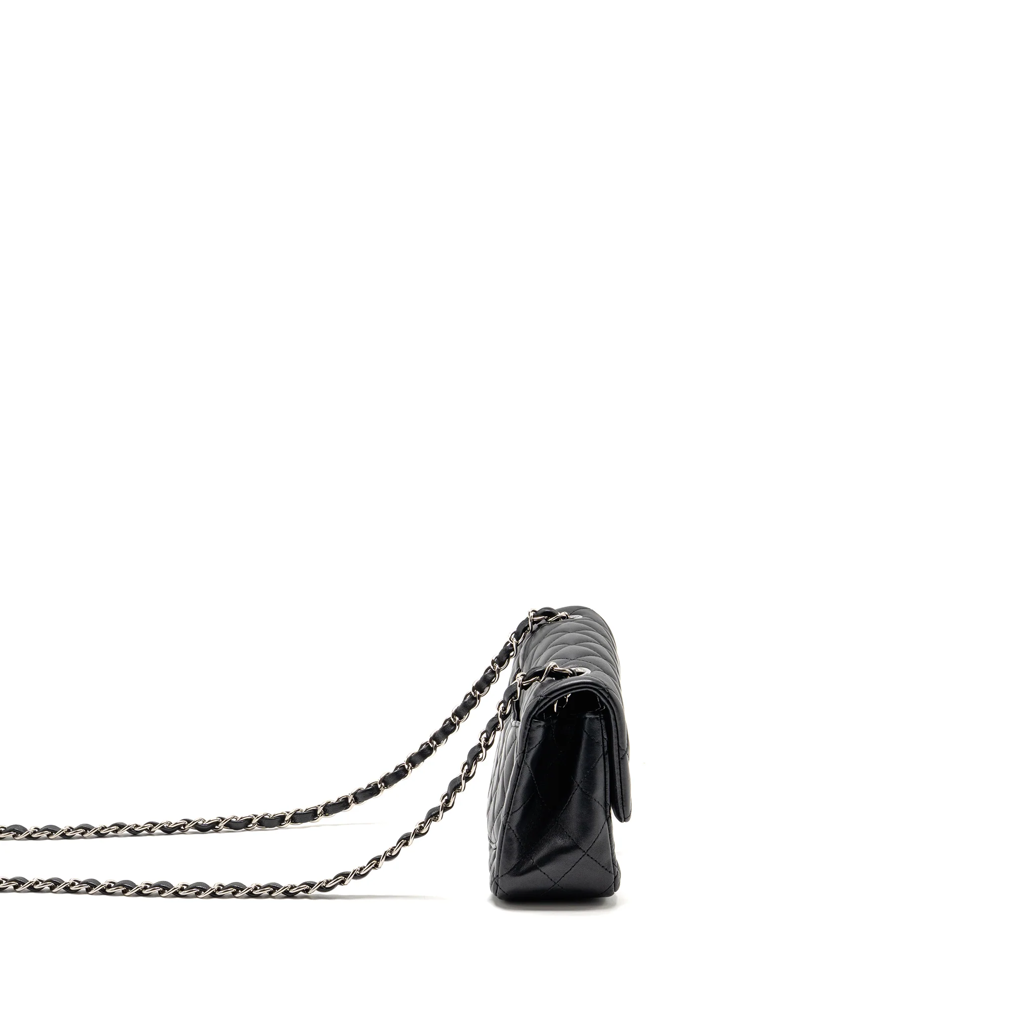 Chanel classic mini rectangular flap bag lambskin black SHW - Image 3