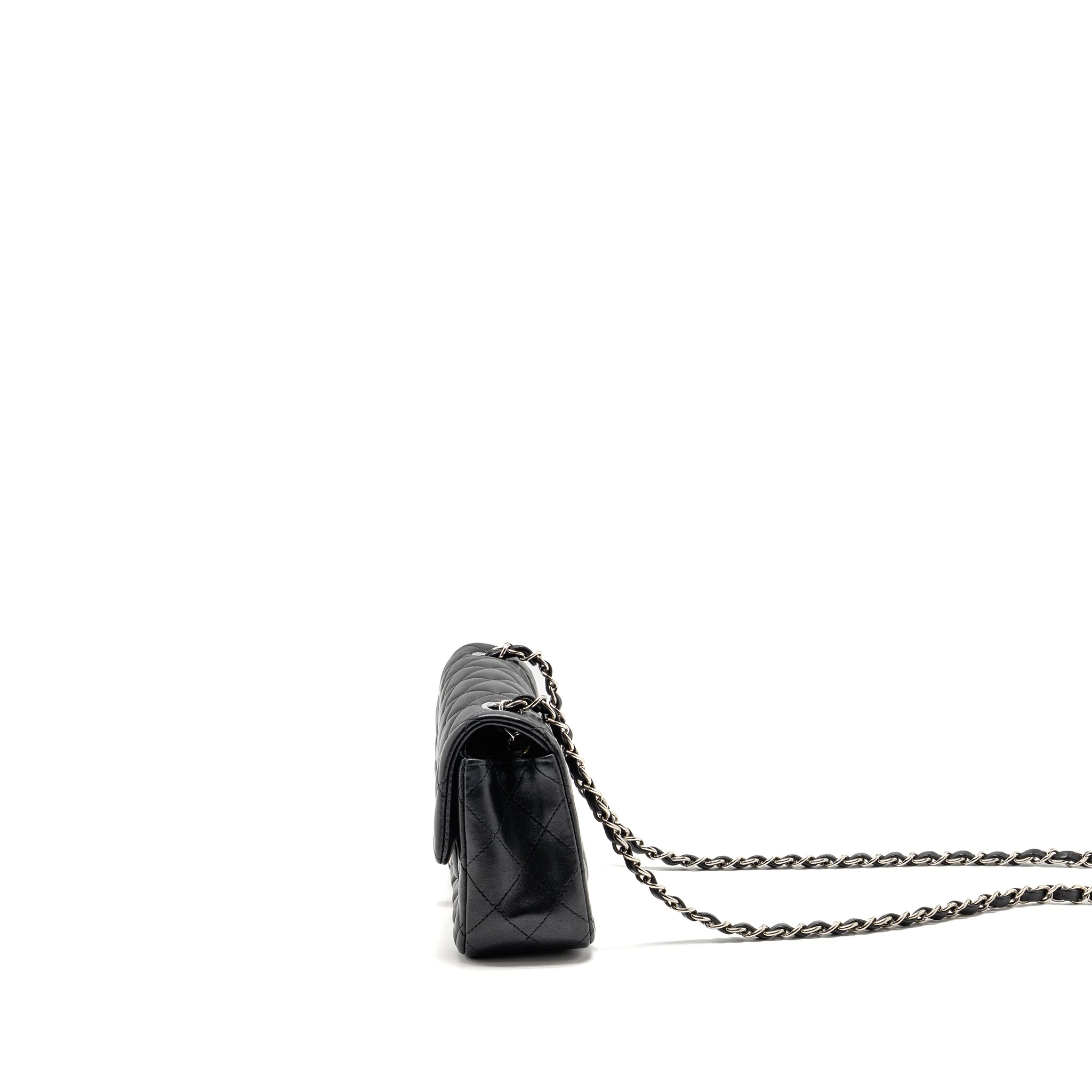 Chanel classic mini rectangular flap bag lambskin black SHW - Image 4
