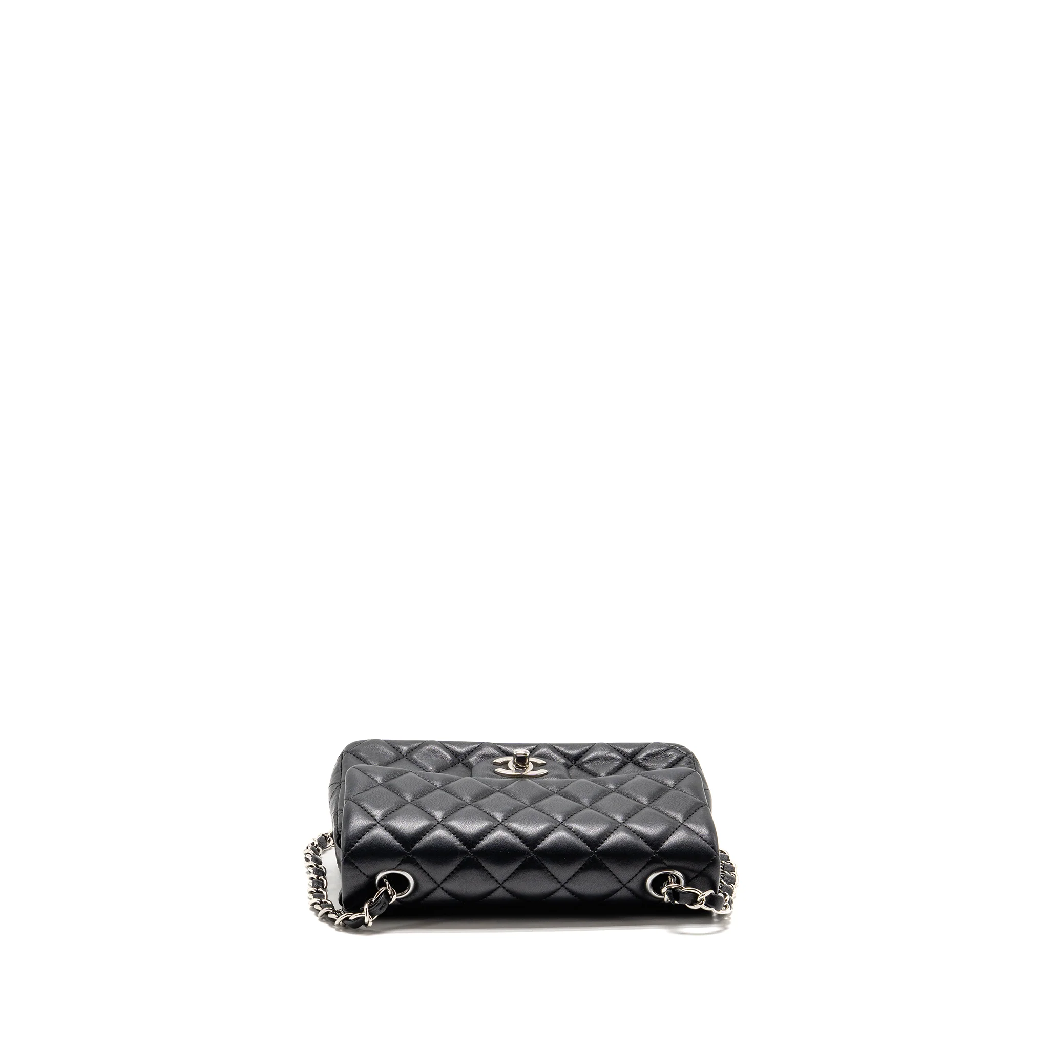 Chanel classic mini rectangular flap bag lambskin black SHW - Image 5