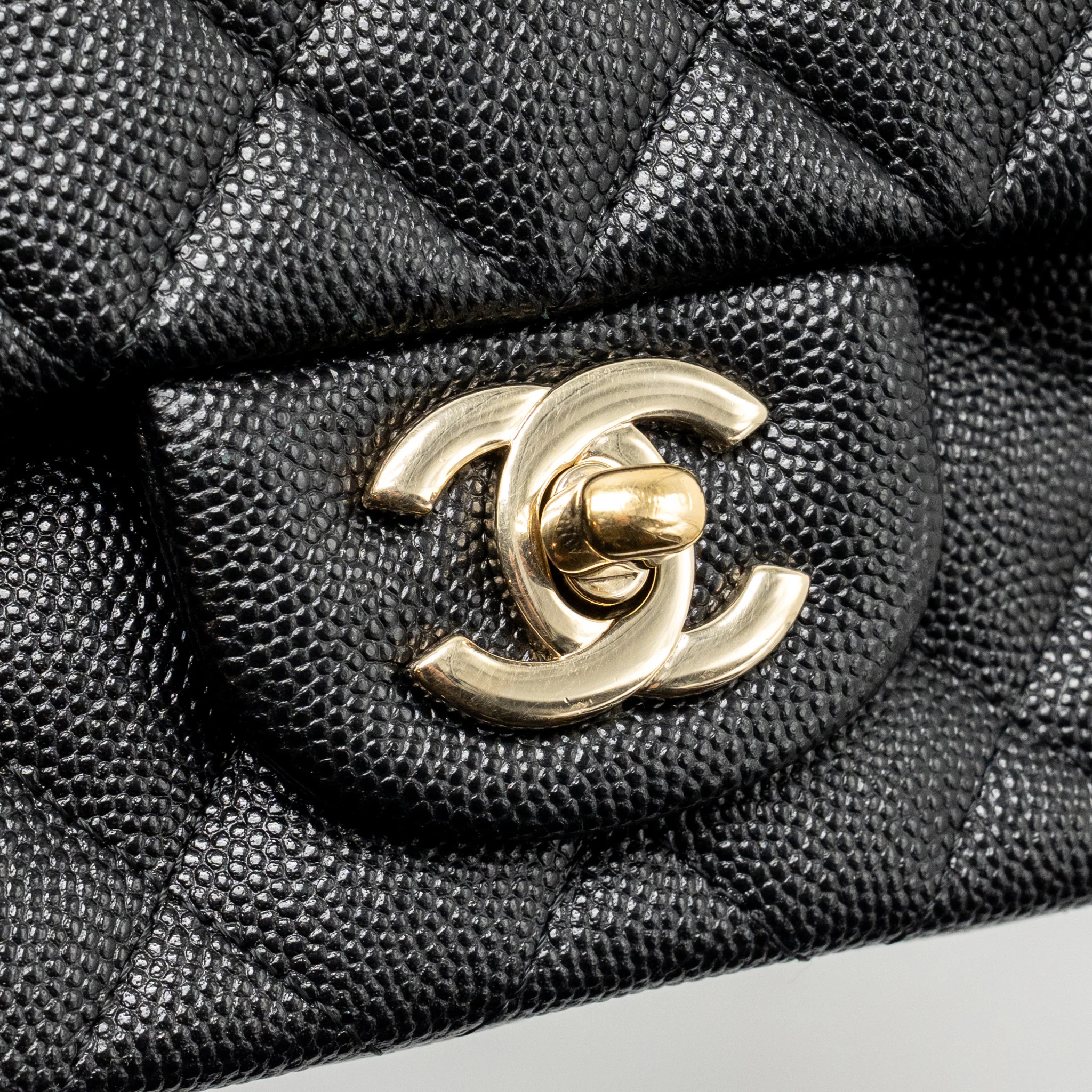 Chanel classic mini square flap bag caviar black LGHW - Image 13