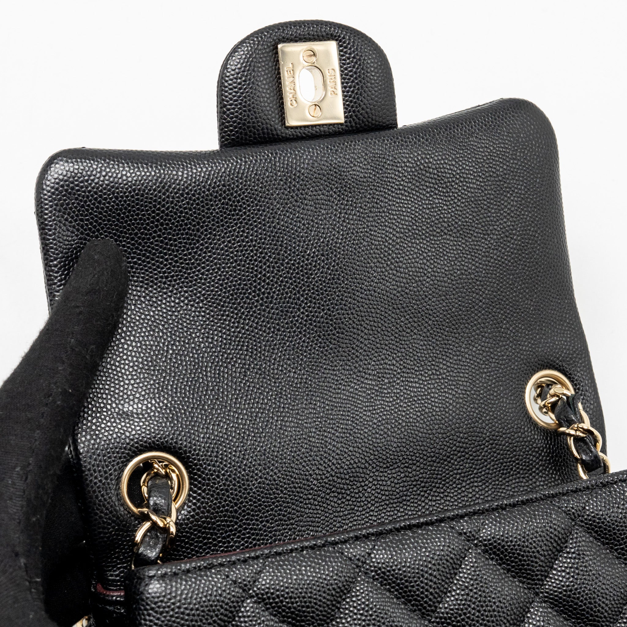 Chanel classic mini square flap bag caviar black LGHW - Image 15