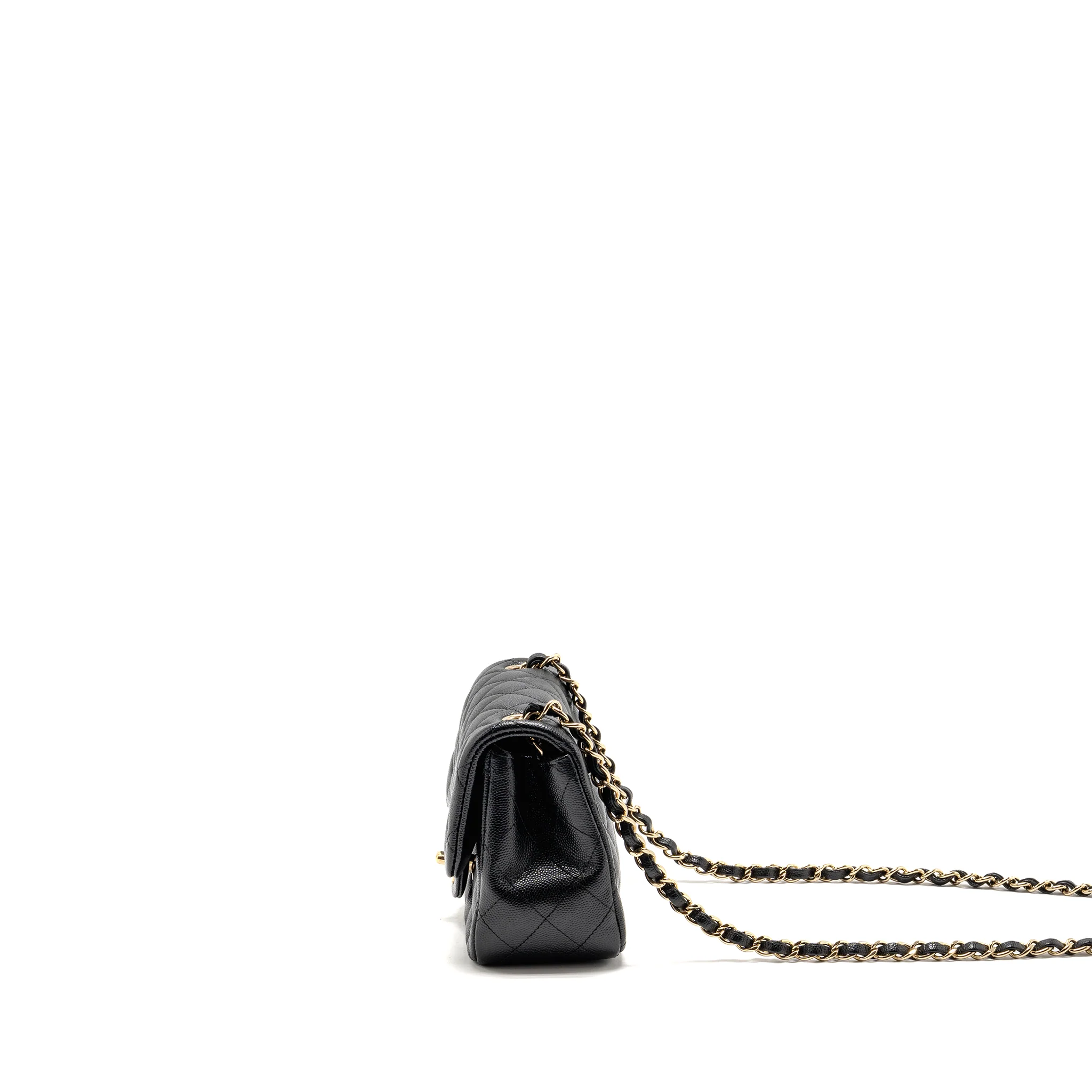 Chanel classic mini square flap bag caviar black LGHW - Image 4