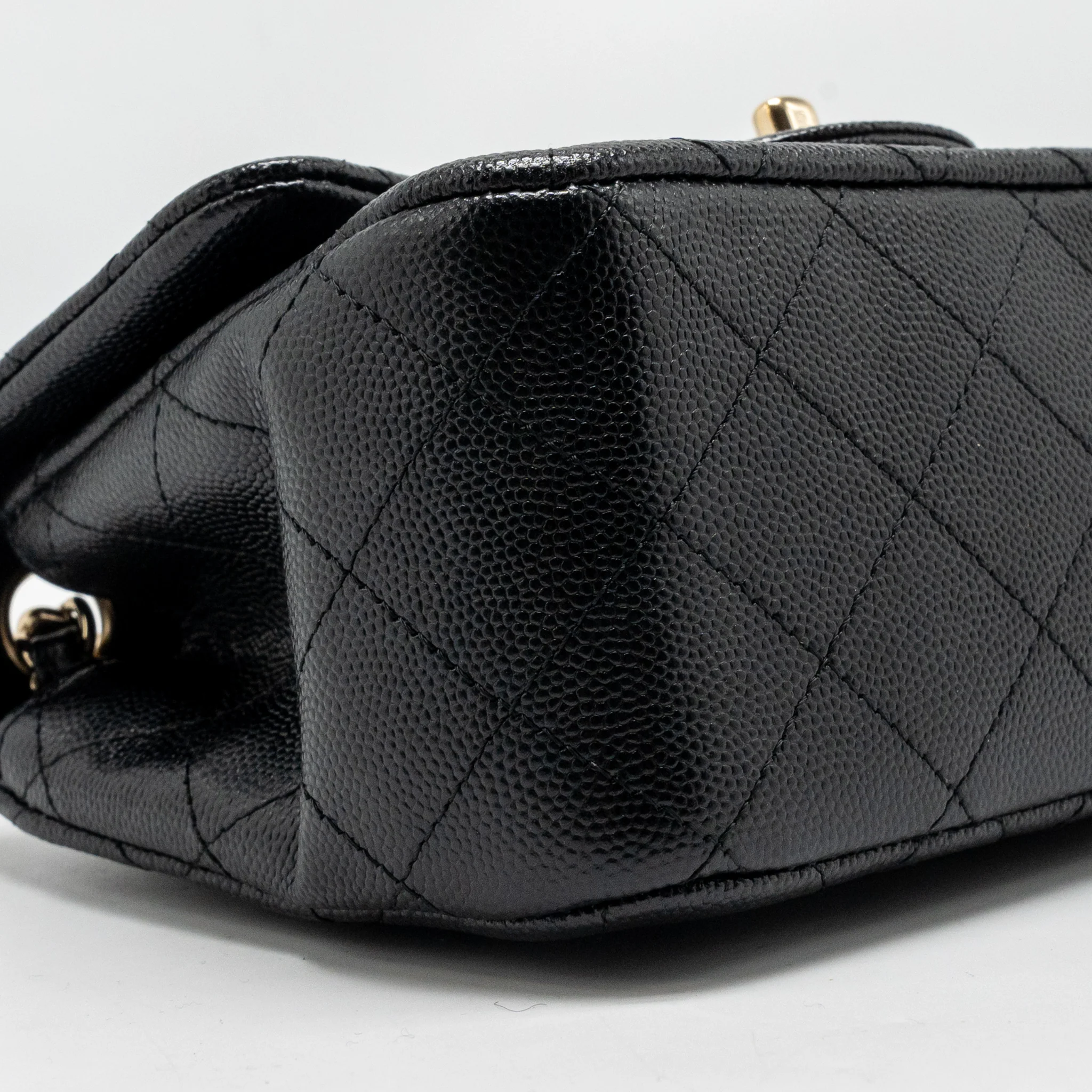 Chanel classic mini square flap bag caviar black LGHW - Image 7