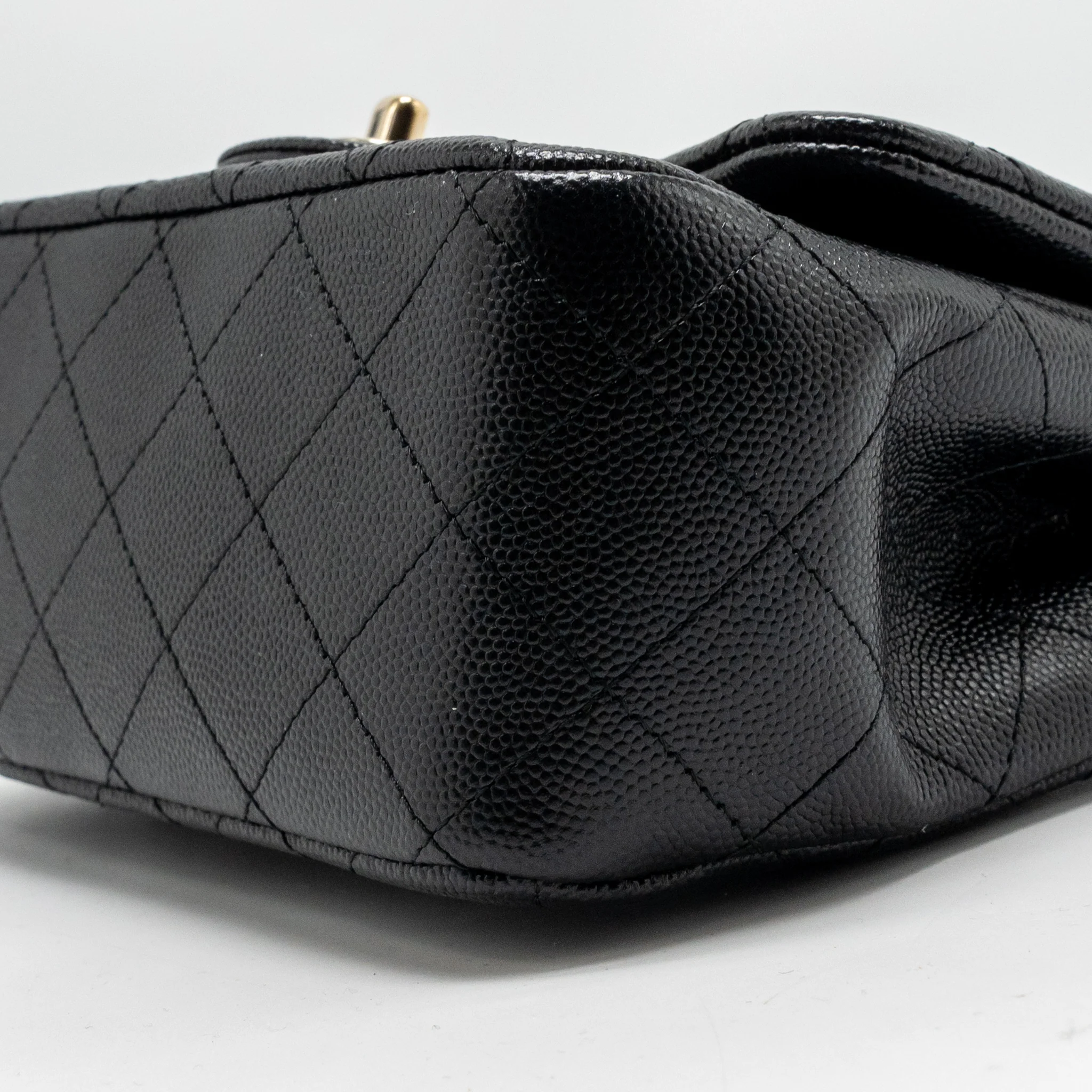 Chanel classic mini square flap bag caviar black LGHW - Image 8
