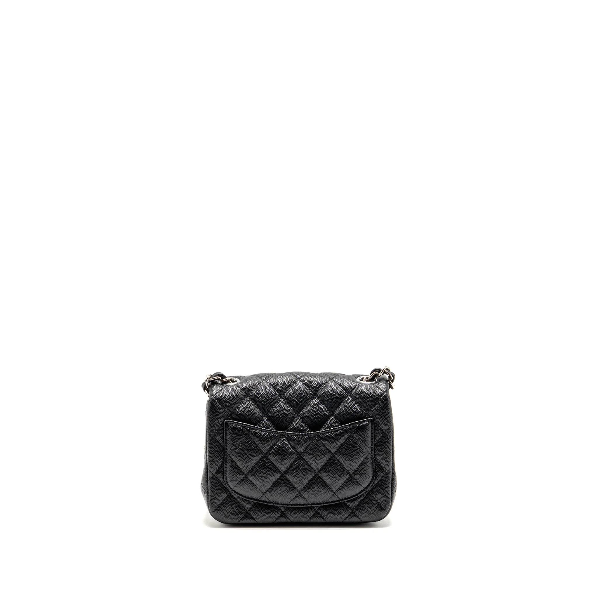 Chanel Classic Mini Square flap Bag Caviar Black SHW - Image 2