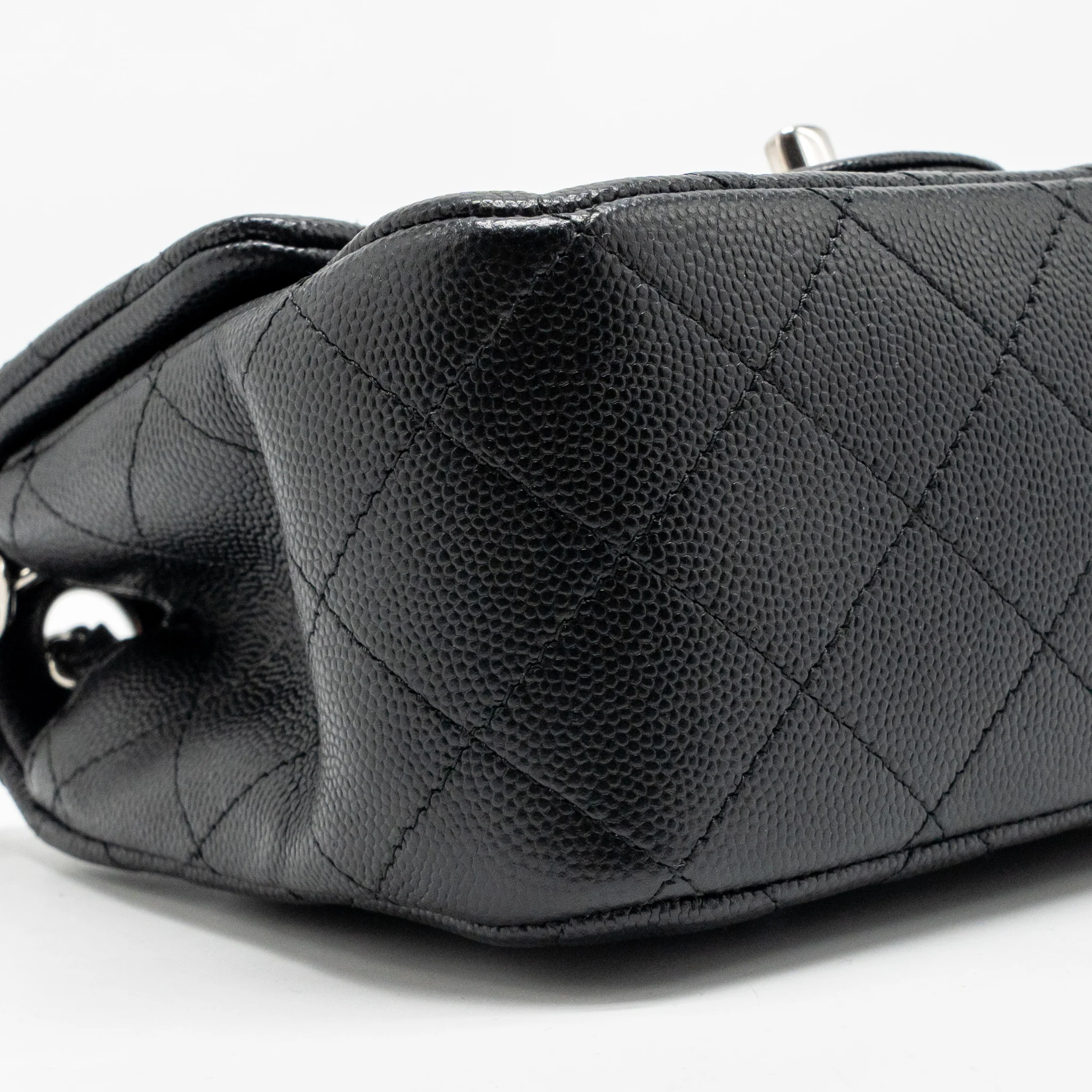Chanel Classic Mini Square flap Bag Caviar Black SHW - Image 7