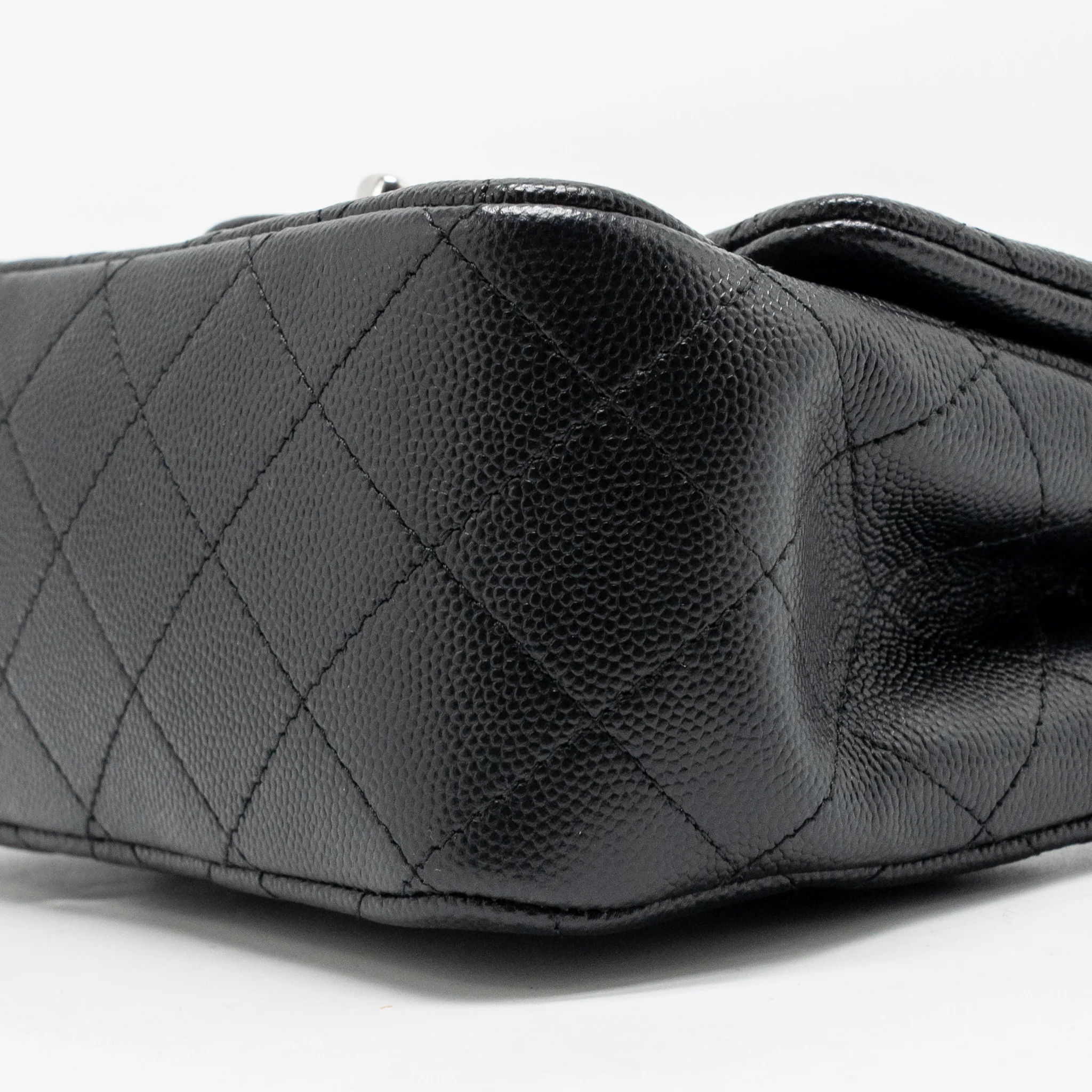 Chanel Classic Mini Square flap Bag Caviar Black SHW - Image 8