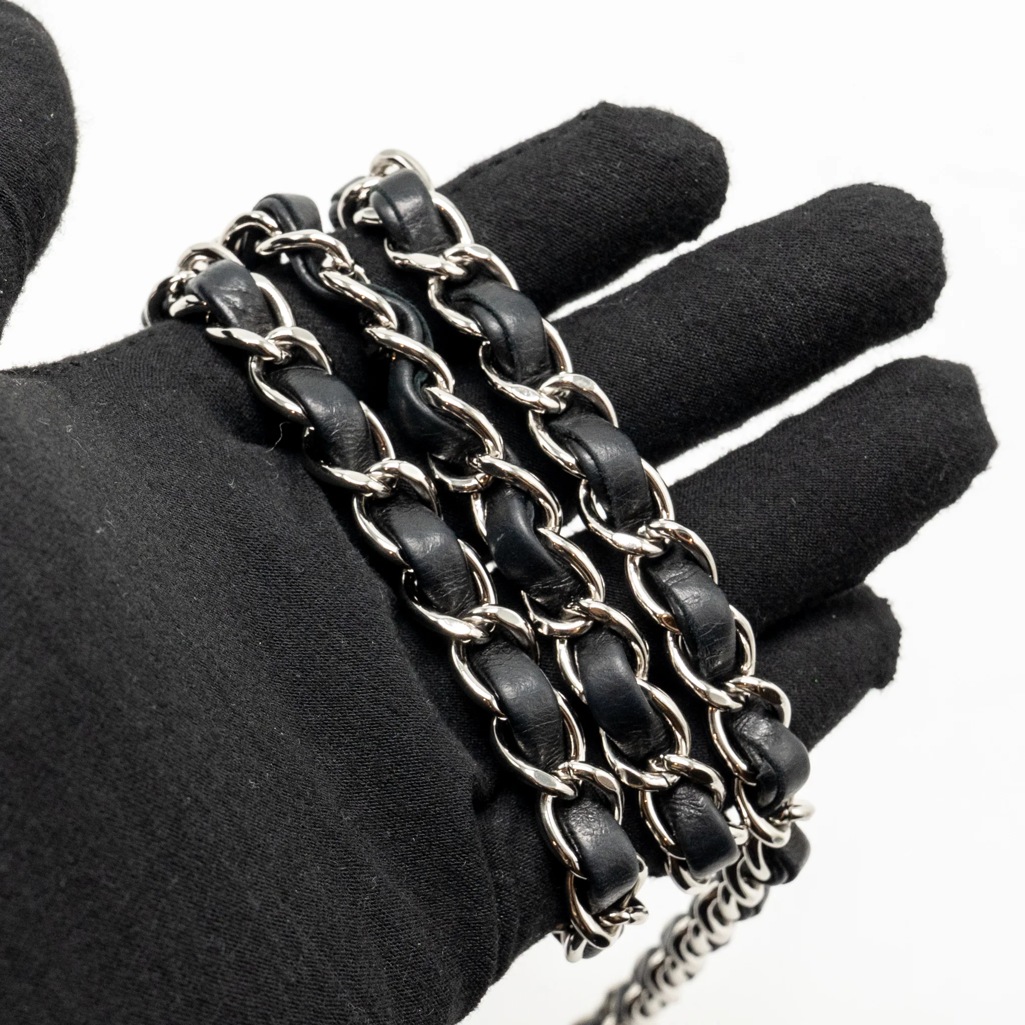 Chanel Classic Mini Square Flap Bag Lambskin Black SHW - Image 20