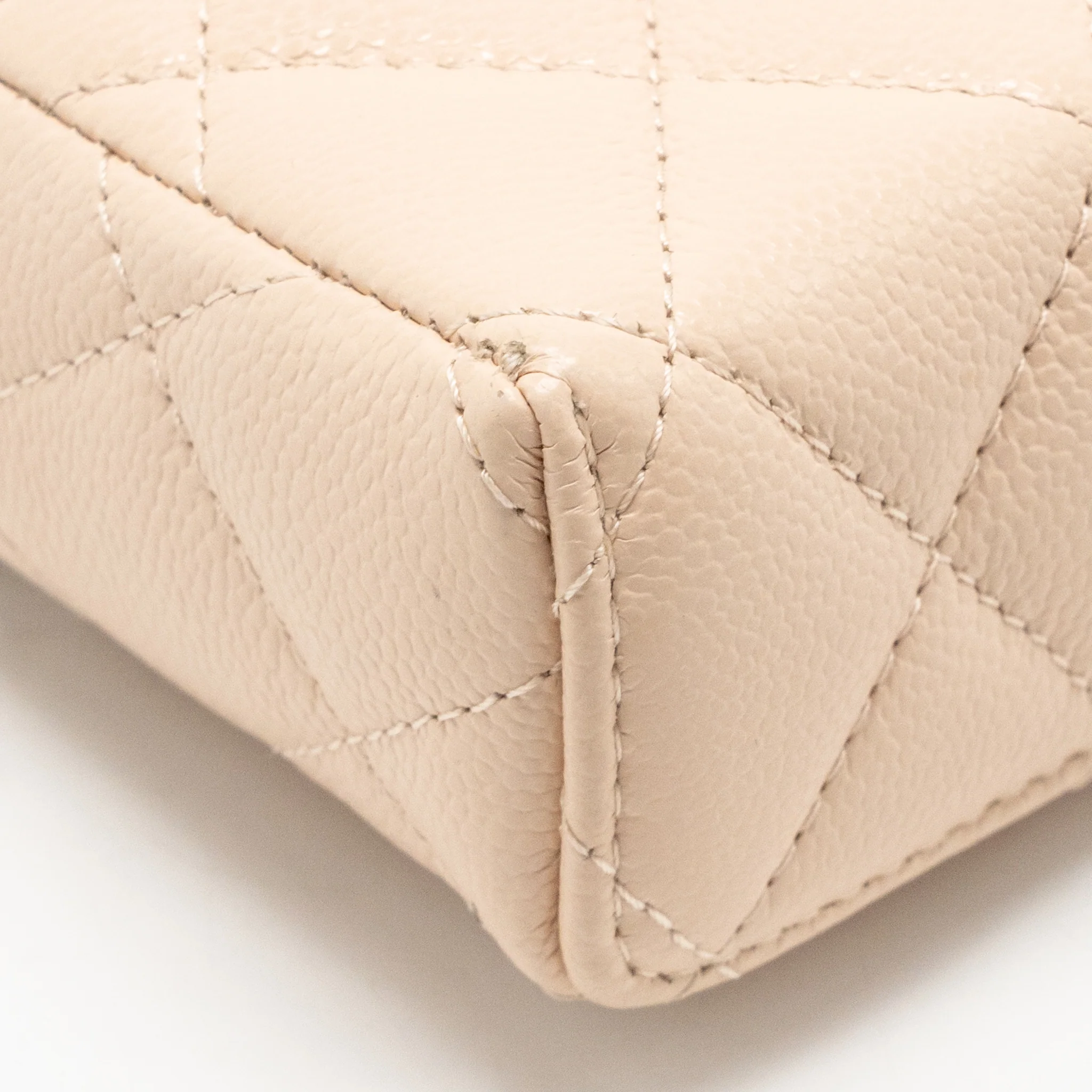 Chanel Classic Mini Vanity Bag Charm Grained Shiny Calfskin Light Pink LGHW (Microchip) - Image 10