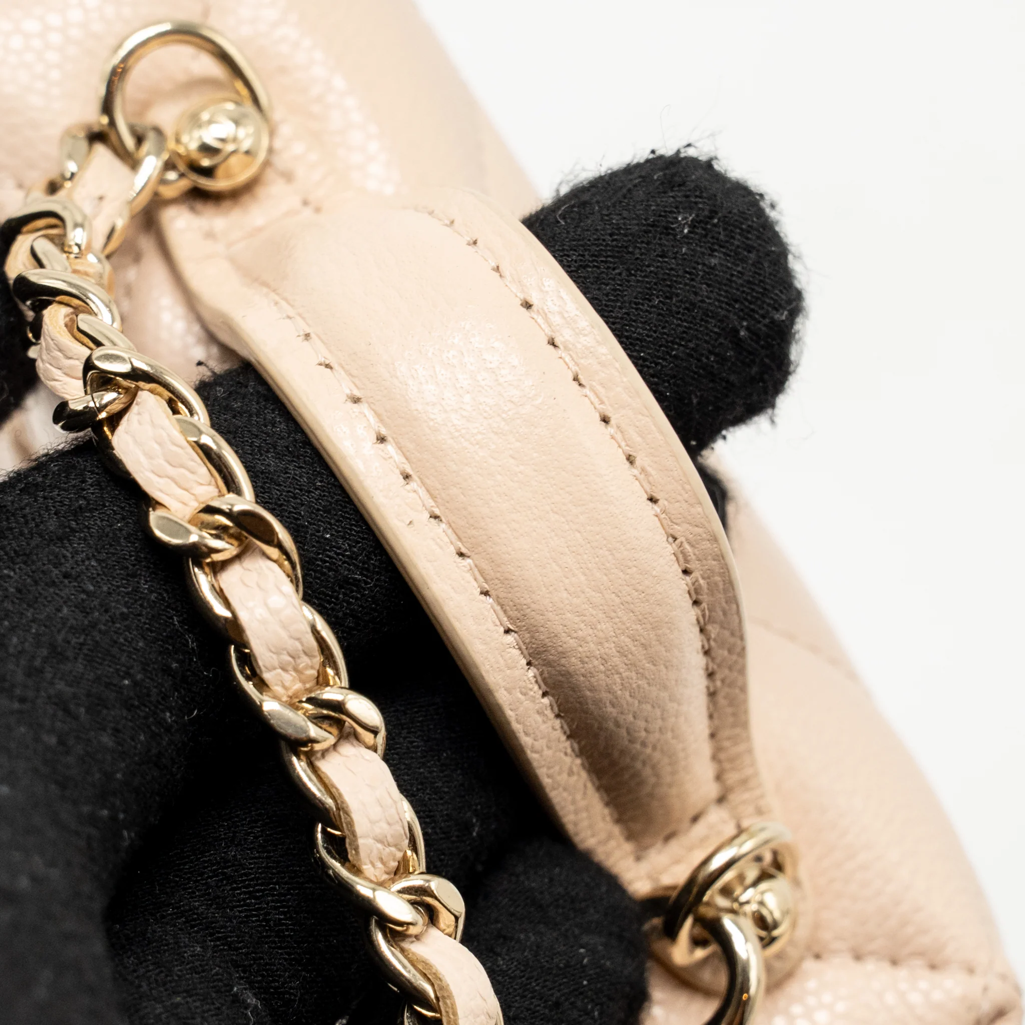 Chanel Classic Mini Vanity Bag Charm Grained Shiny Calfskin Light Pink LGHW (Microchip) - Image 11