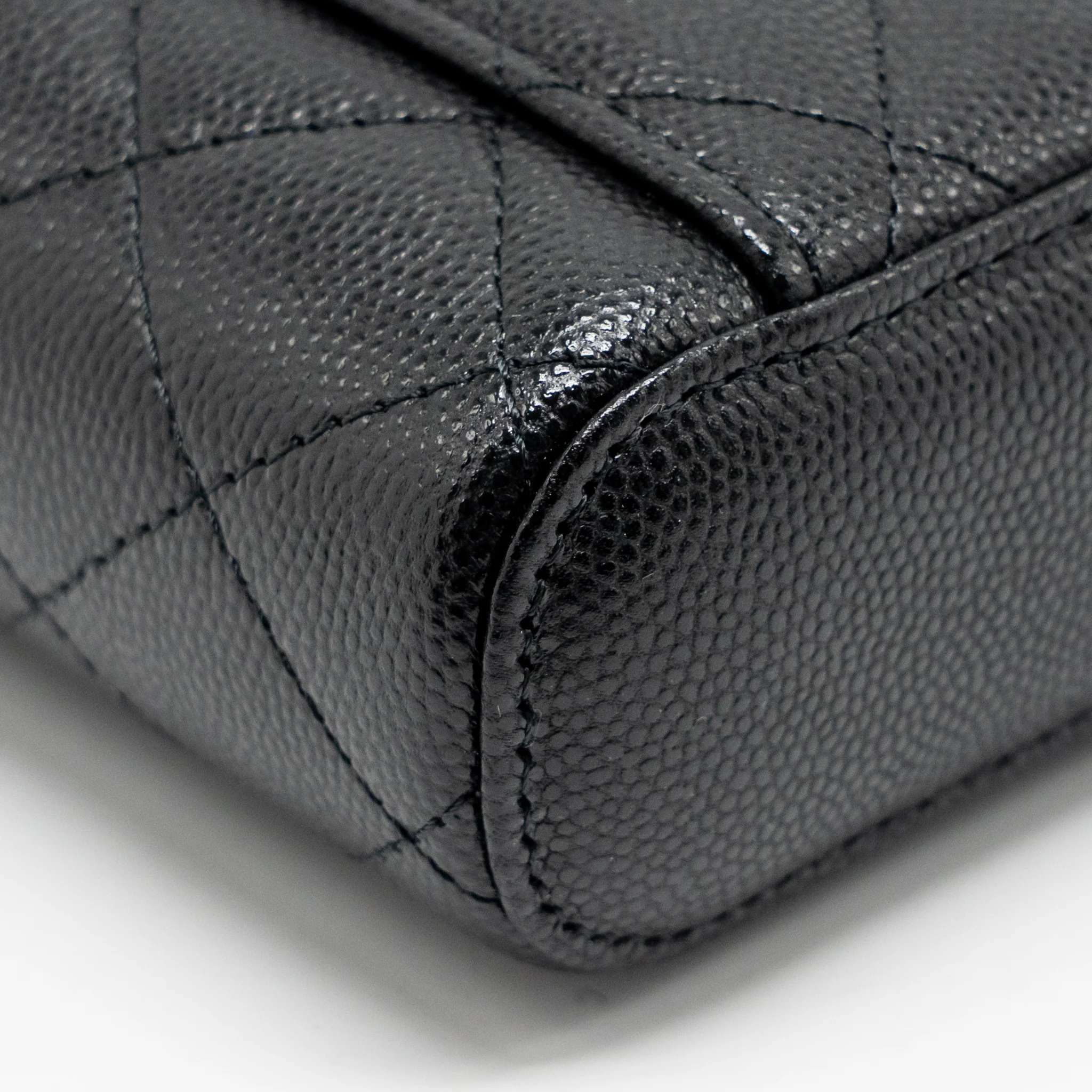 Chanel Classic Vanity Phone Holder with Chain Caviar Black LGHW - Image 9