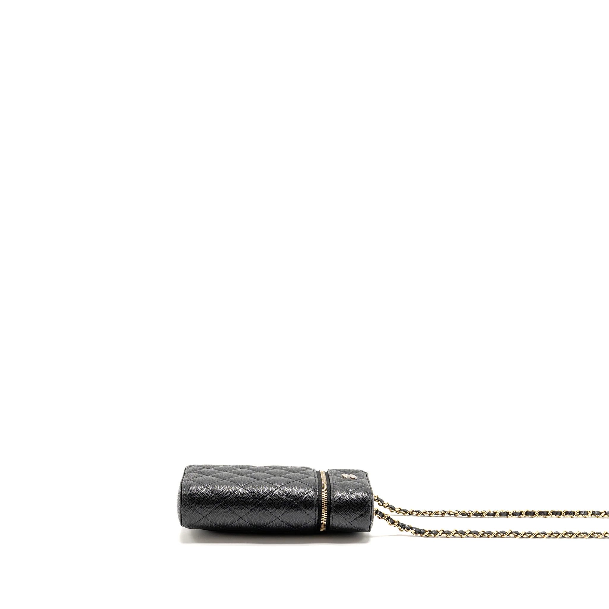 Chanel Classic Vanity Phone Holder with Chain Caviar Black LGHW - Image 3