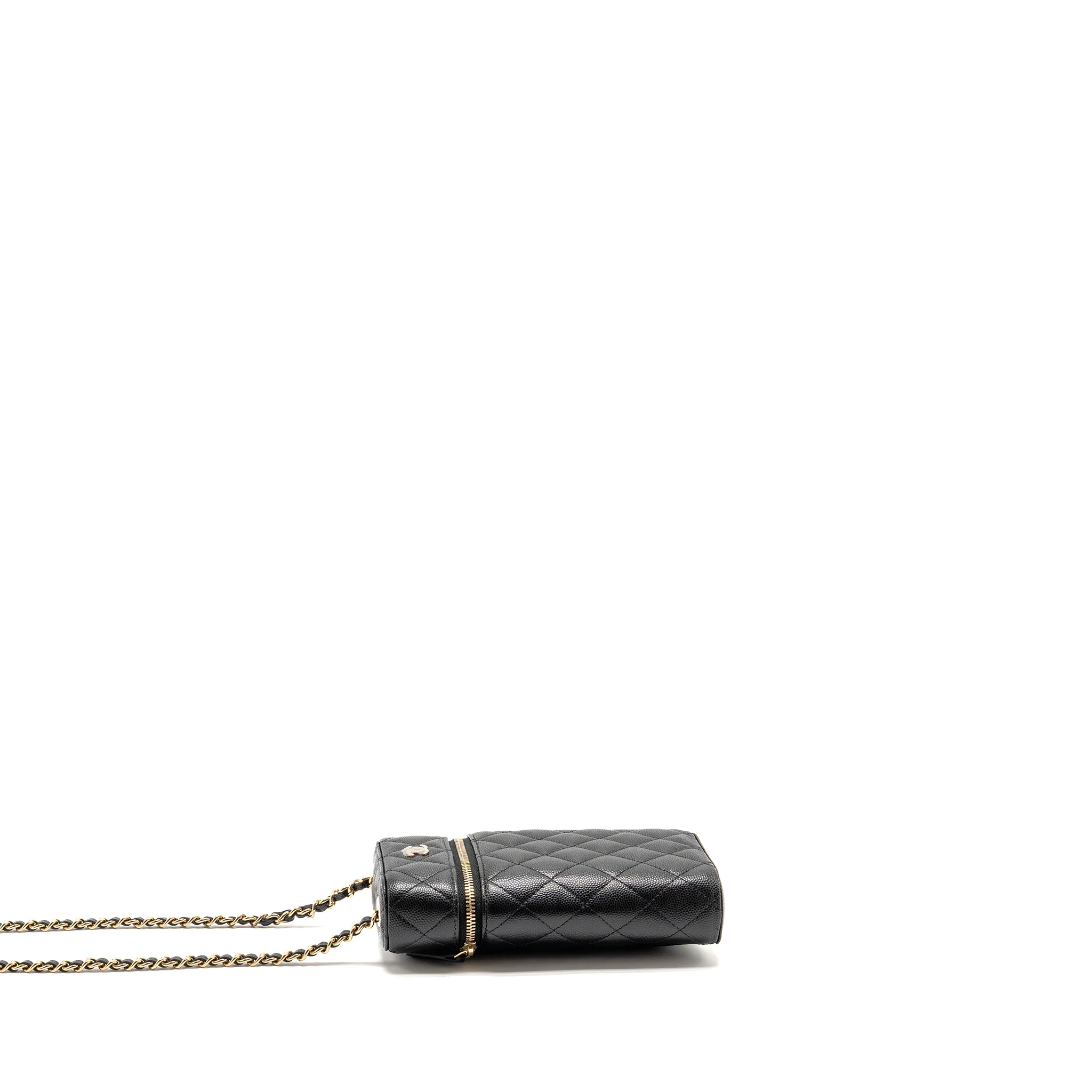 Chanel Classic Vanity Phone Holder with Chain Caviar Black LGHW - Image 4
