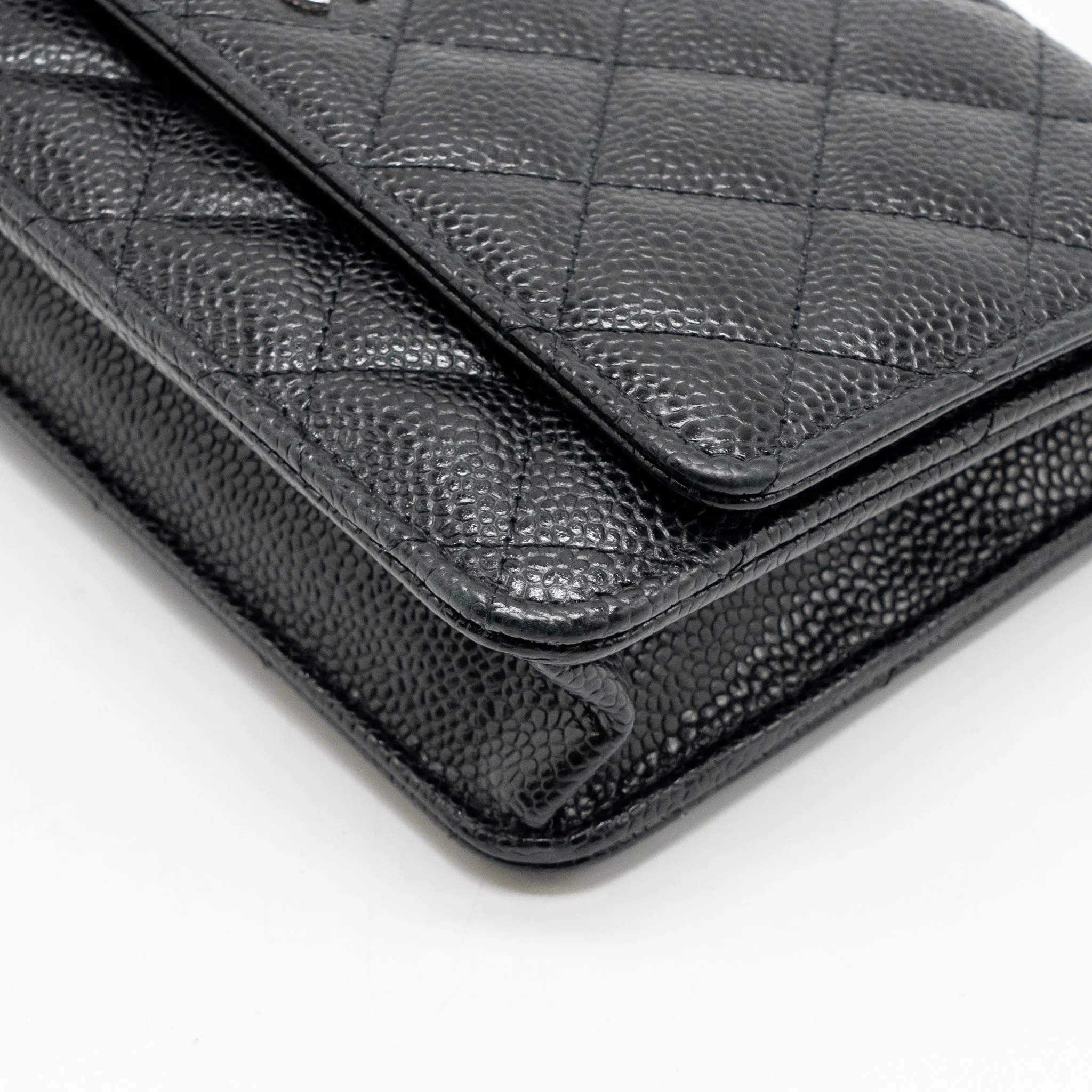 Chanel classic wallet on chain caviar black SHW (microchip) - Image 10