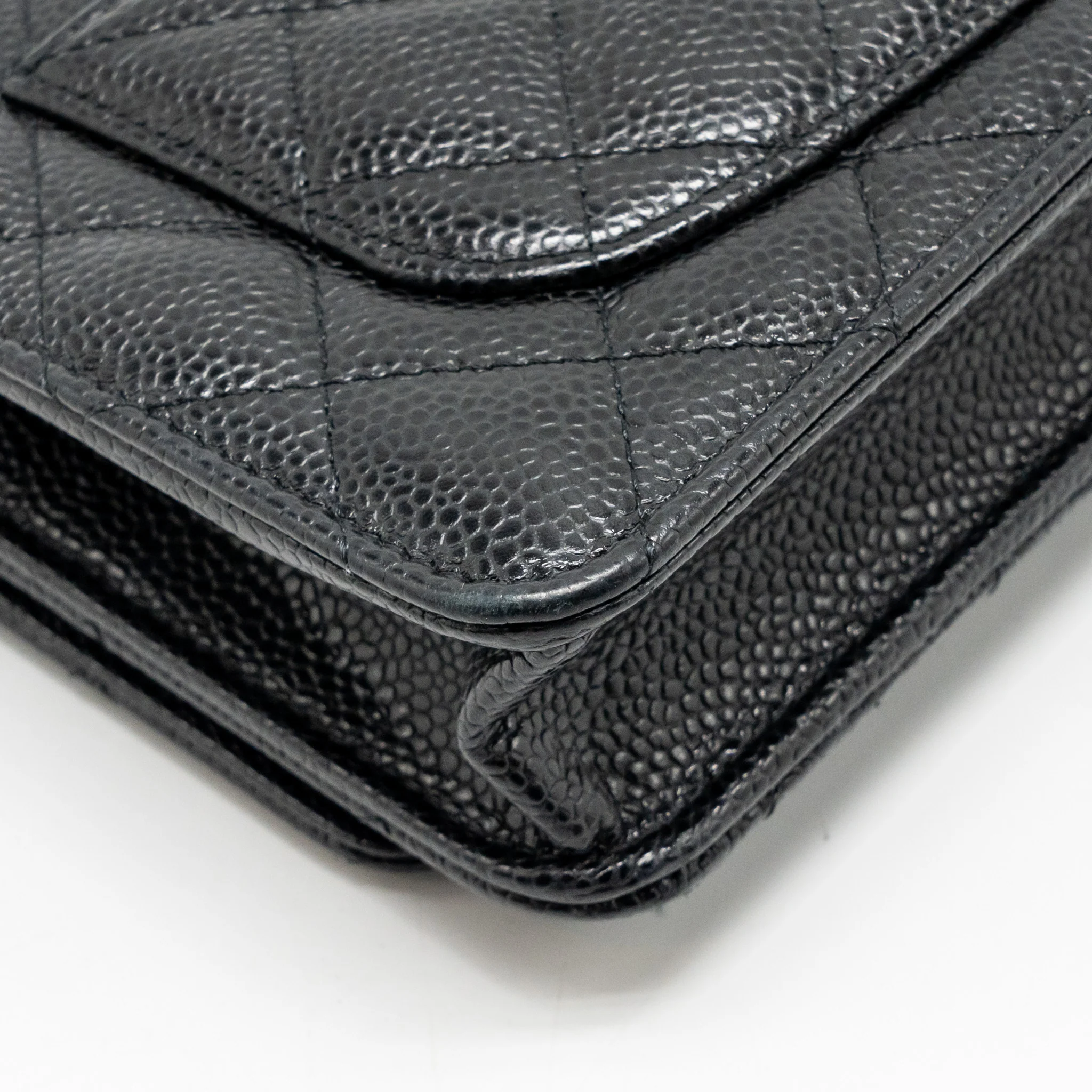 Chanel classic wallet on chain caviar black SHW (microchip) - Image 11