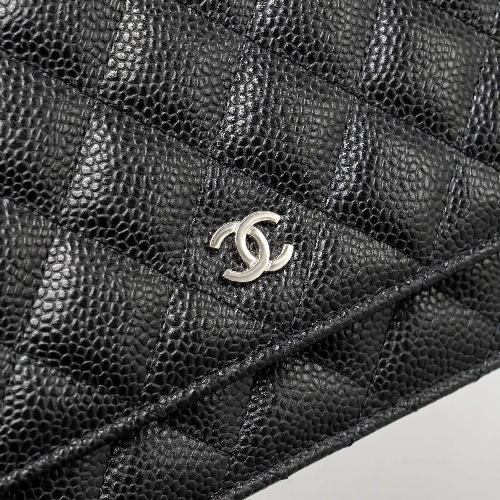 Chanel classic wallet on chain caviar black SHW (microchip) - Image 13