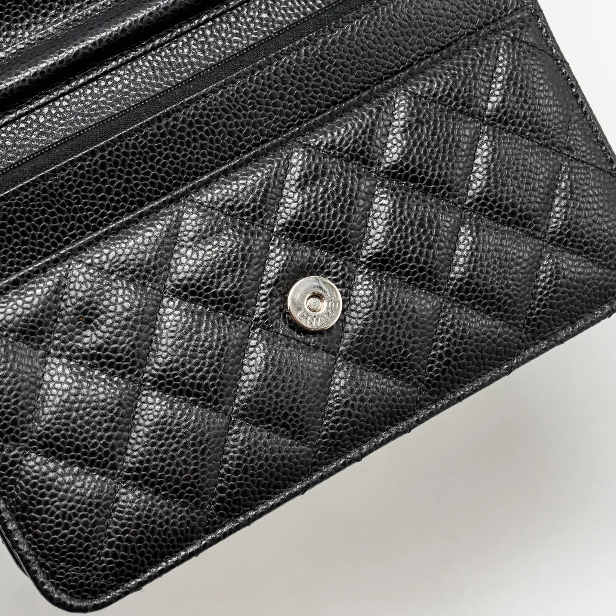 Chanel classic wallet on chain caviar black SHW (microchip) - Image 14