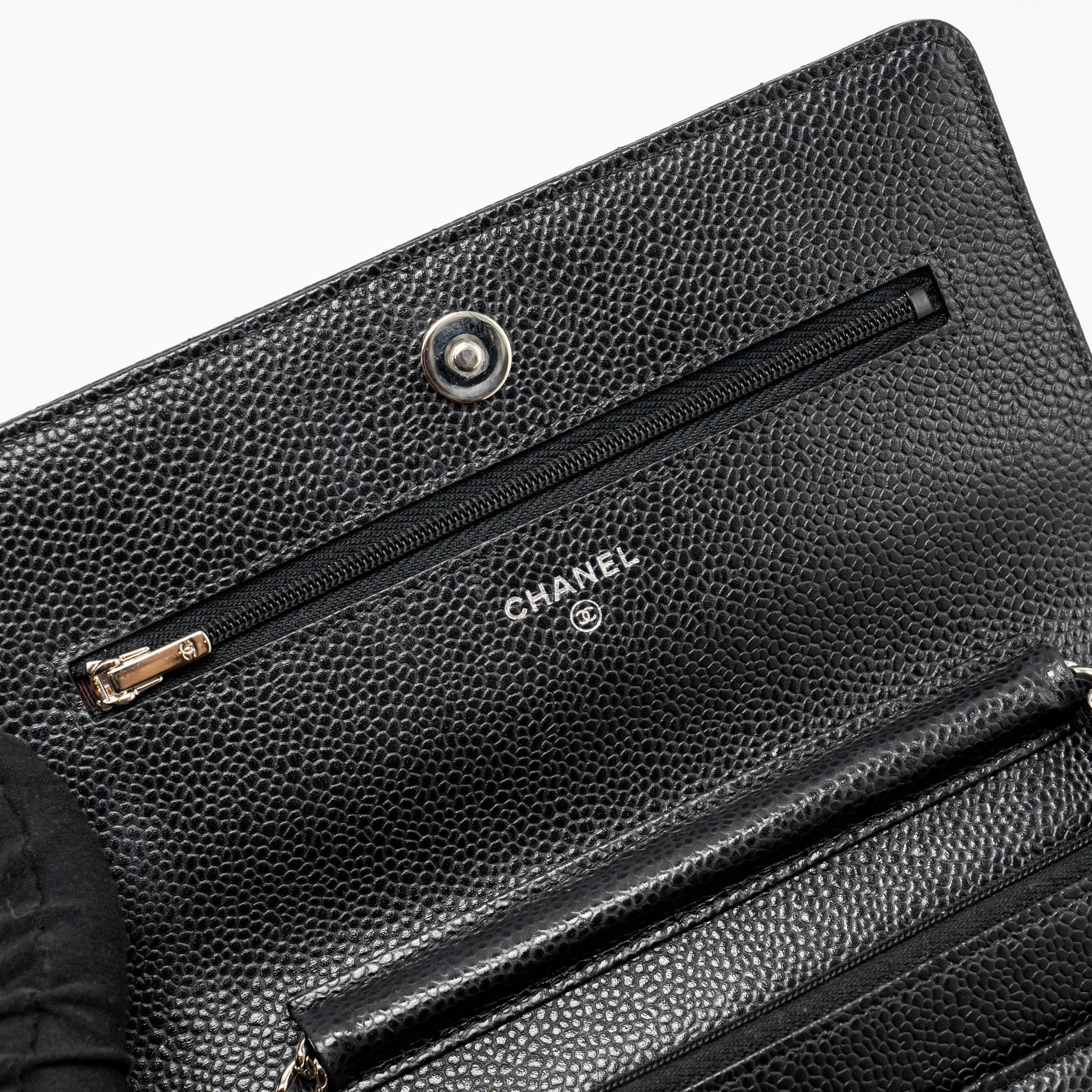 Chanel classic wallet on chain caviar black SHW (microchip) - Image 15