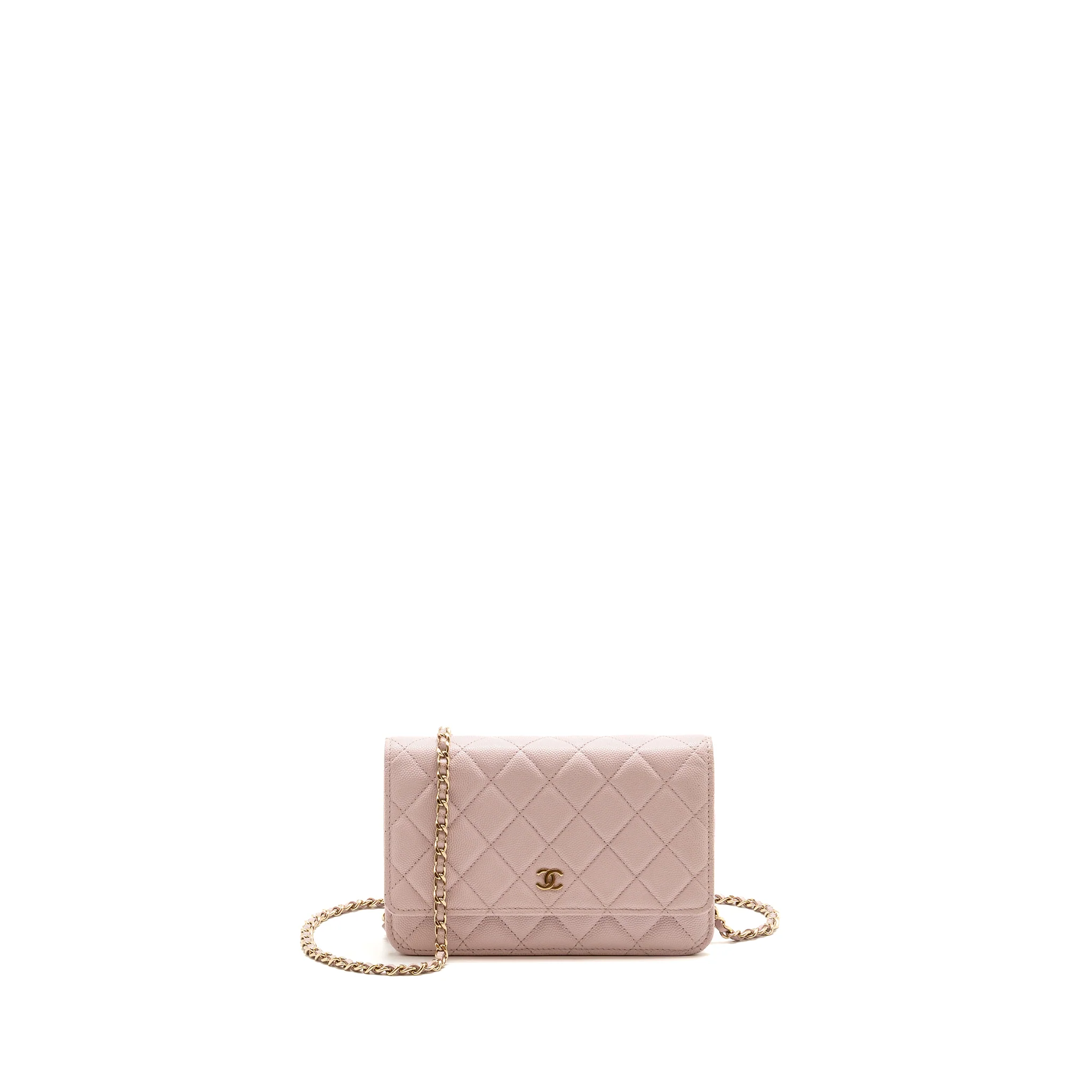 Chanel Classic wallet on chain caviar light pink LGHW