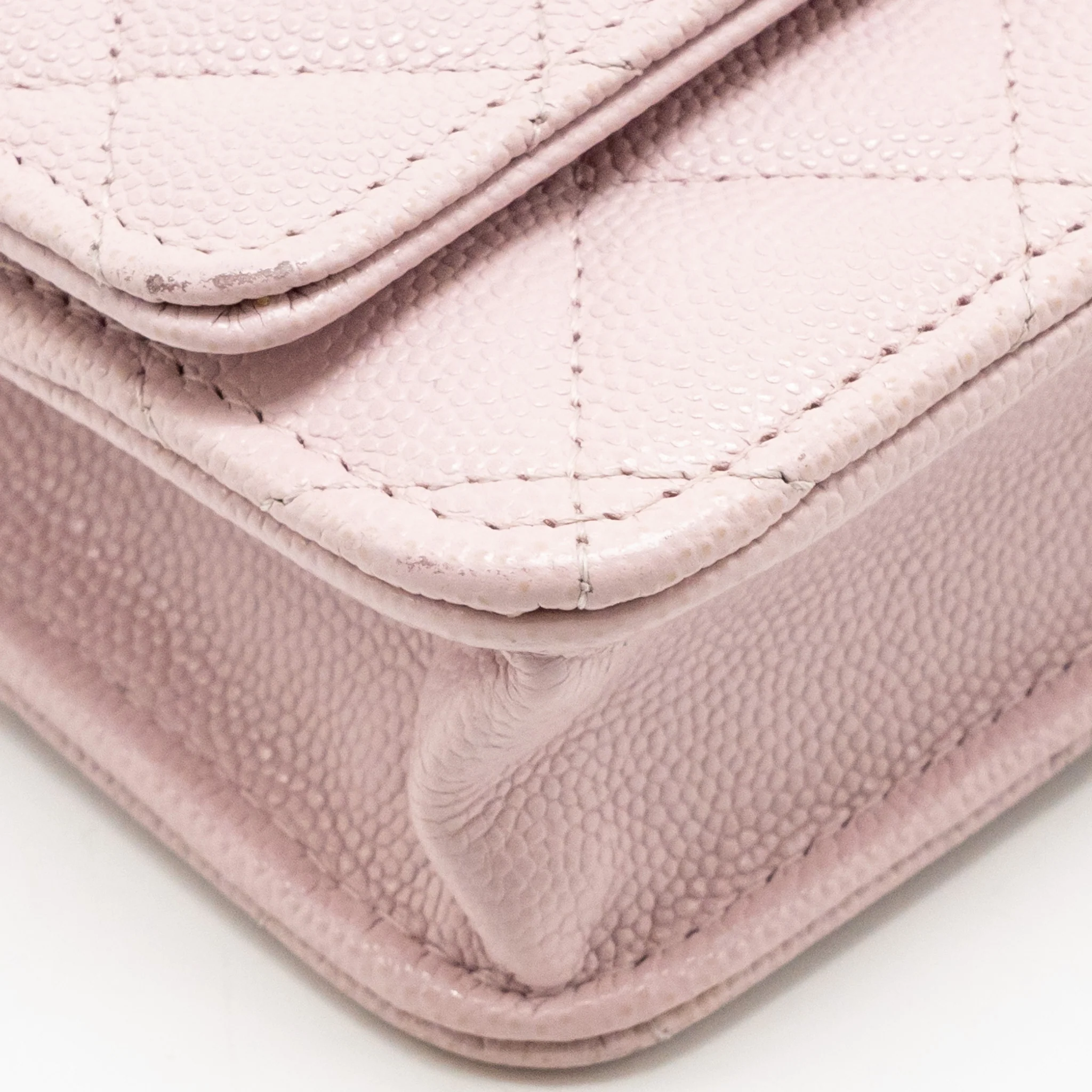 Chanel Classic wallet on chain caviar light pink LGHW - Image 9