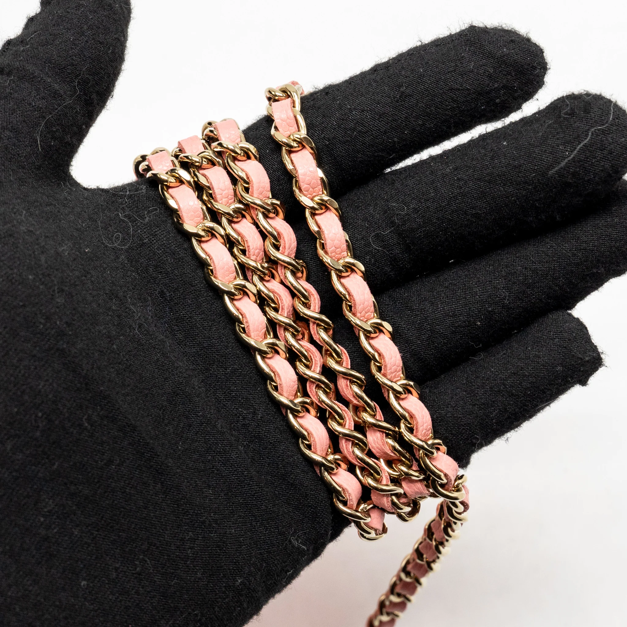 Chanel classic wallet on chain caviar pink LGHW (microchip) - Image 19