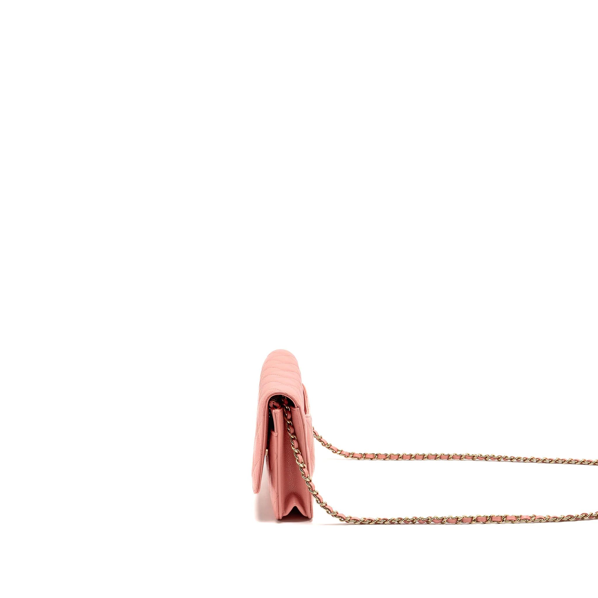 Chanel classic wallet on chain caviar pink LGHW (microchip) - Image 4