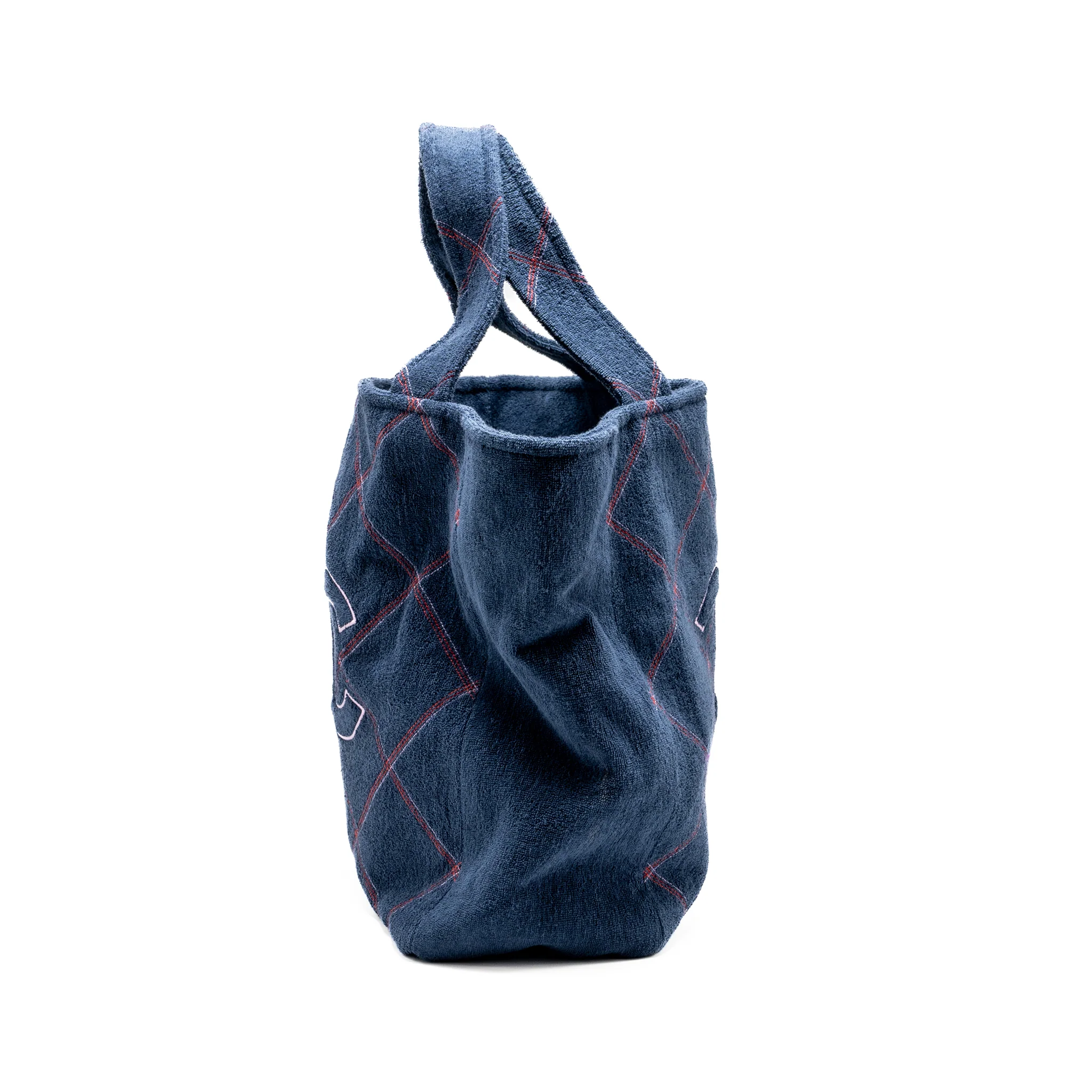 Chanel Coco Beach Tote Bag with Towel/Pouch Set Terry Cloth Navy SHW - Image 4