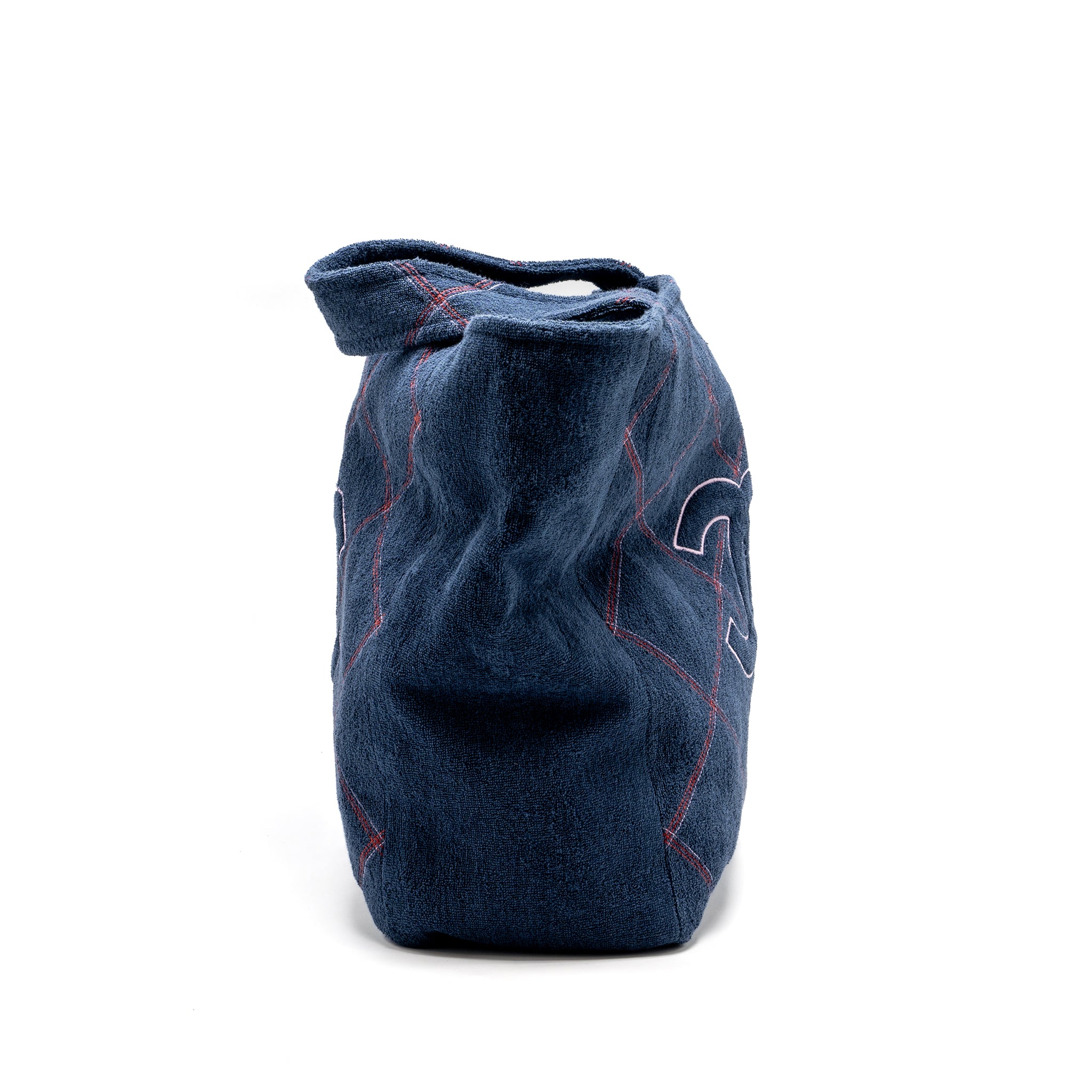 Chanel Coco Beach Tote Bag with Towel/Pouch Set Terry Cloth Navy SHW - Image 5
