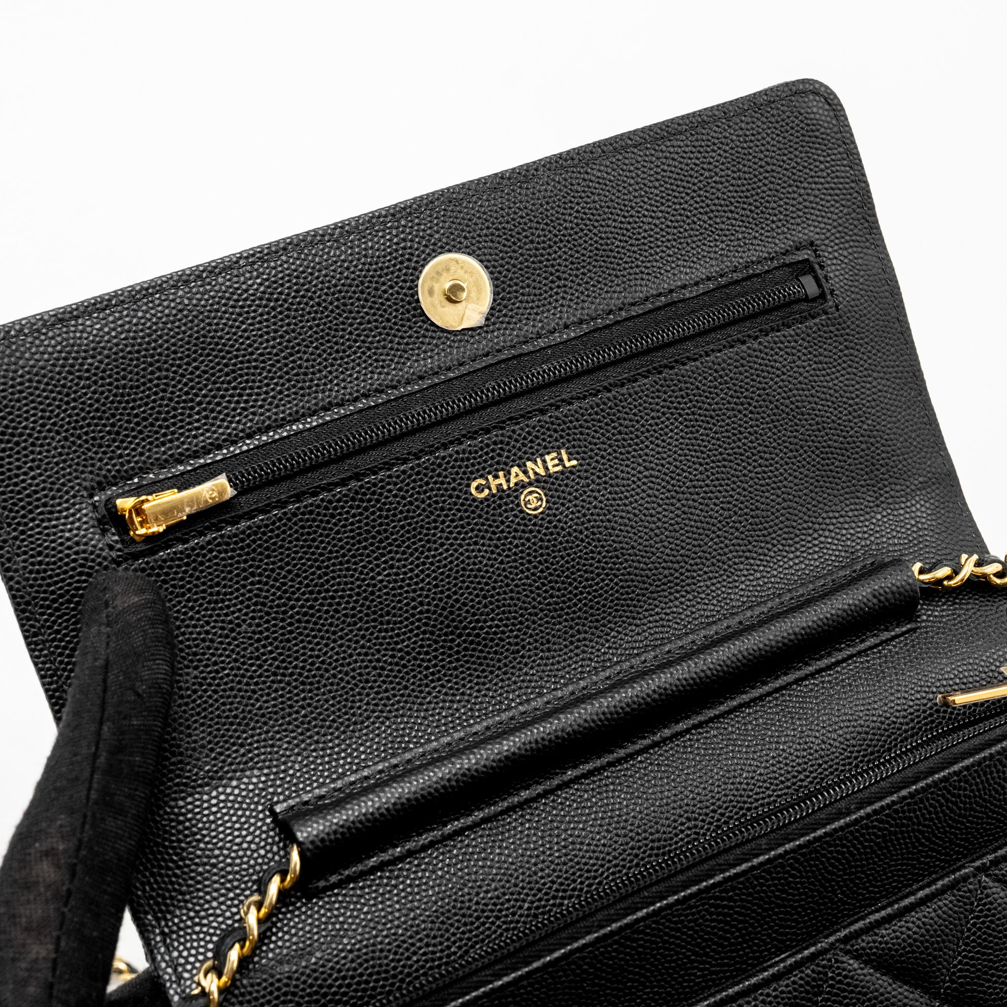 Chanel Coco Casino Wallet on Chain Caviar Black GHW (Microchip) - Image 15